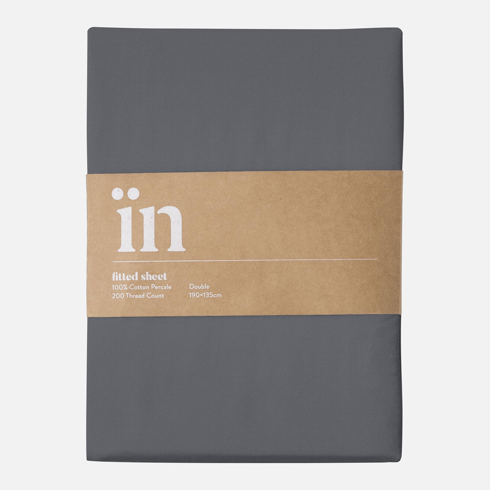 in homeware 200 Thread Count 100% Cotton Fitted Sheet - Dark Grey - Single