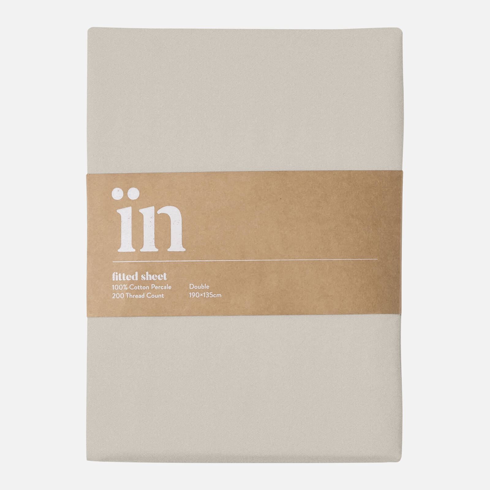in homeware 200 Thread Count 100% Cotton Fitted Sheet - Natural - Single