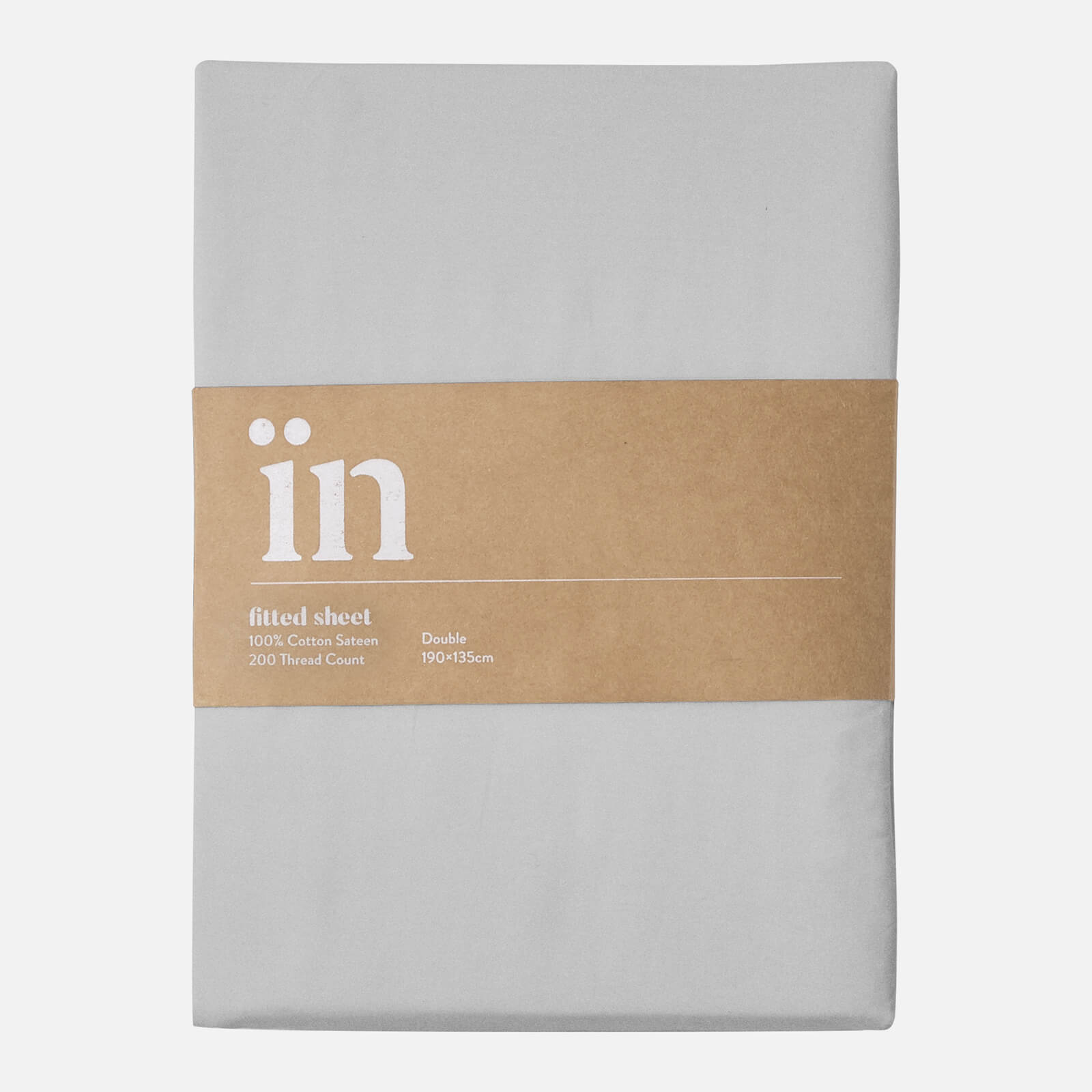 in homeware 200 Thread Count 100% Cotton Sateen Fitted Sheet - Grey - Single