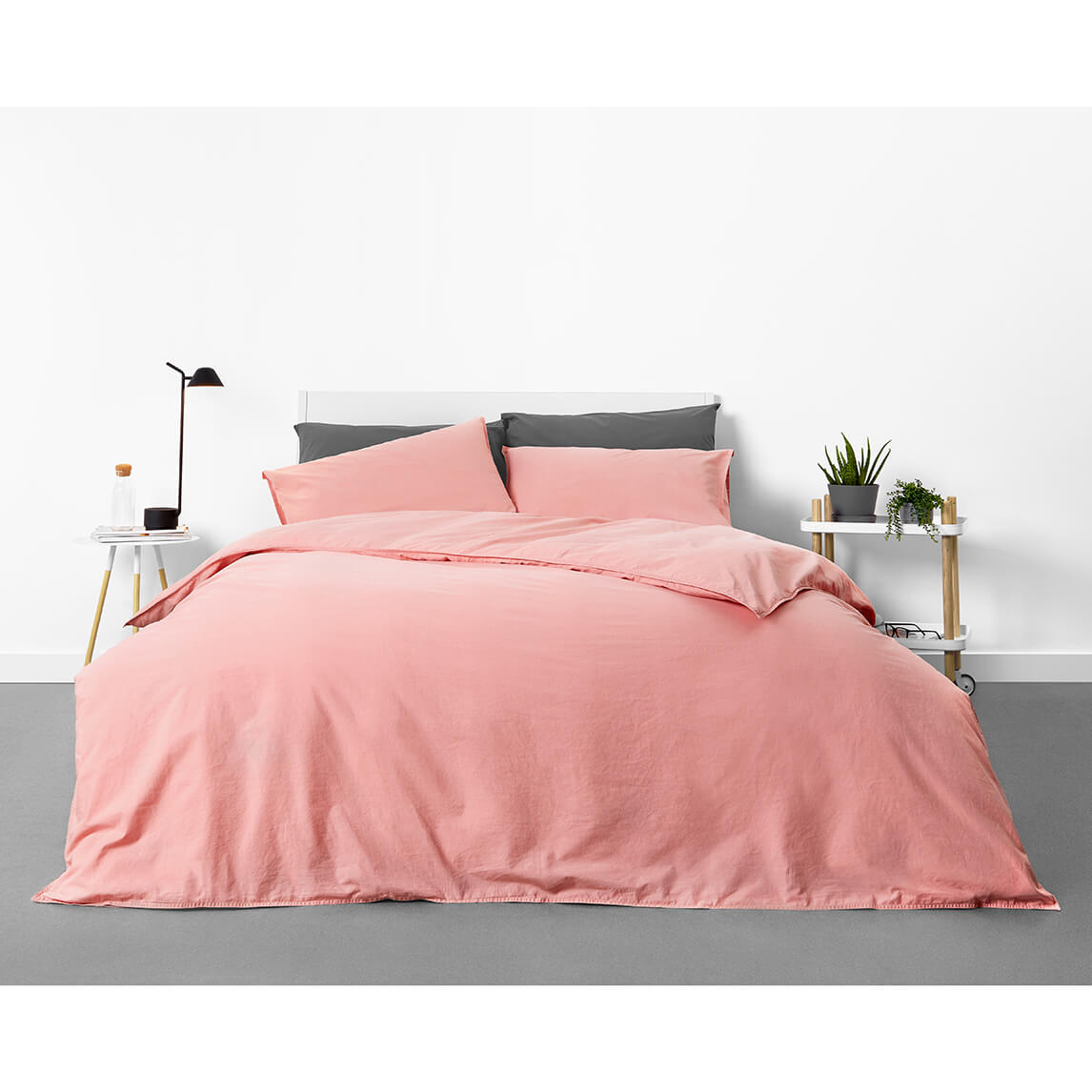 in homeware Washed Cotton Duvet Set - Blush - Single