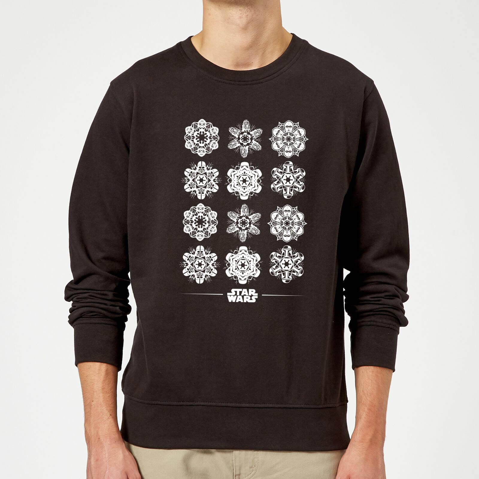 Star Wars Snowflake Weihnachtspullover – Schwarz - M