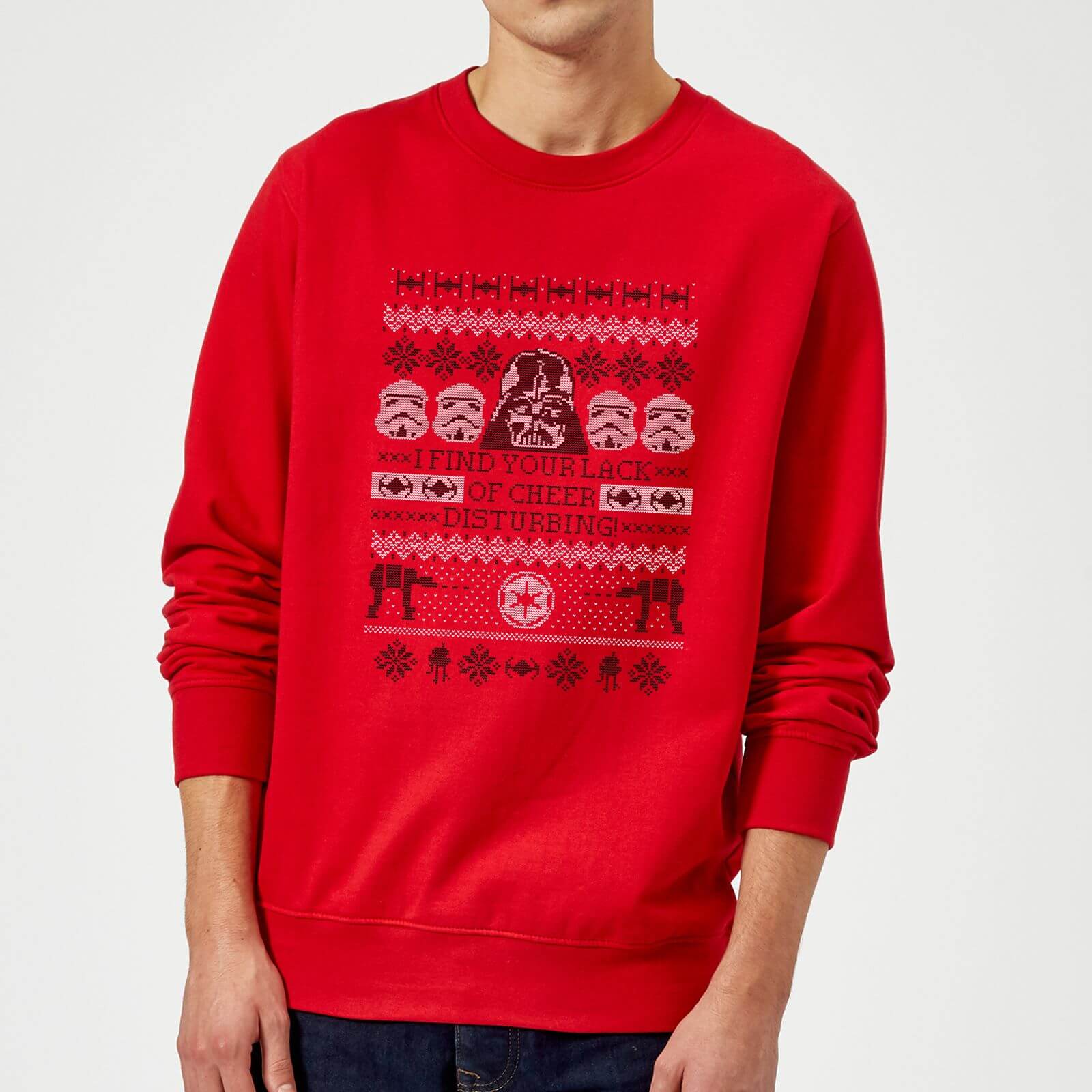 Star Wars I Find Your Lack Of Cheer Disturbing Christmas Sweatshirt - Red - M