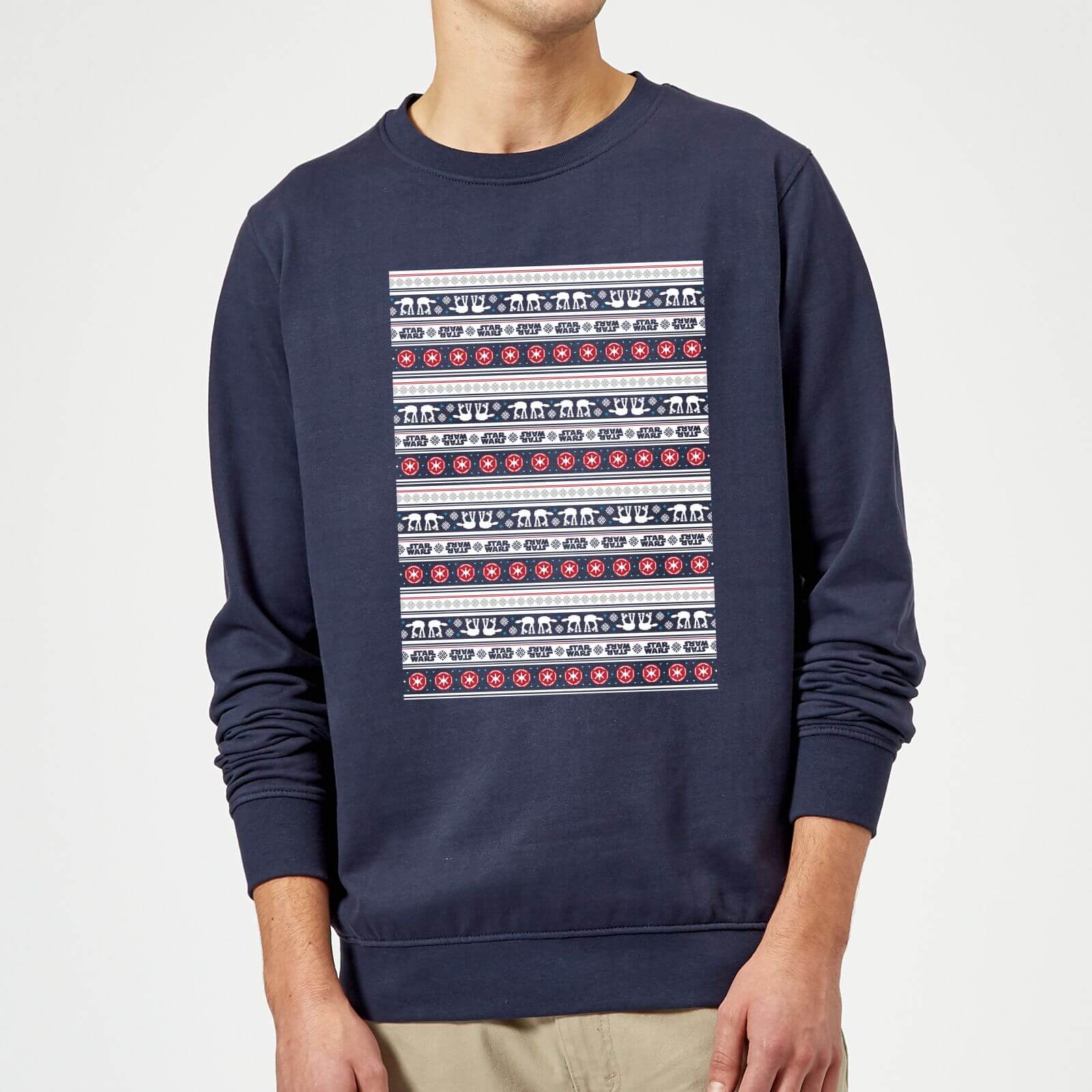 Star Wars AT-AT Pattern Christmas Jumper - Navy - M - Navy
