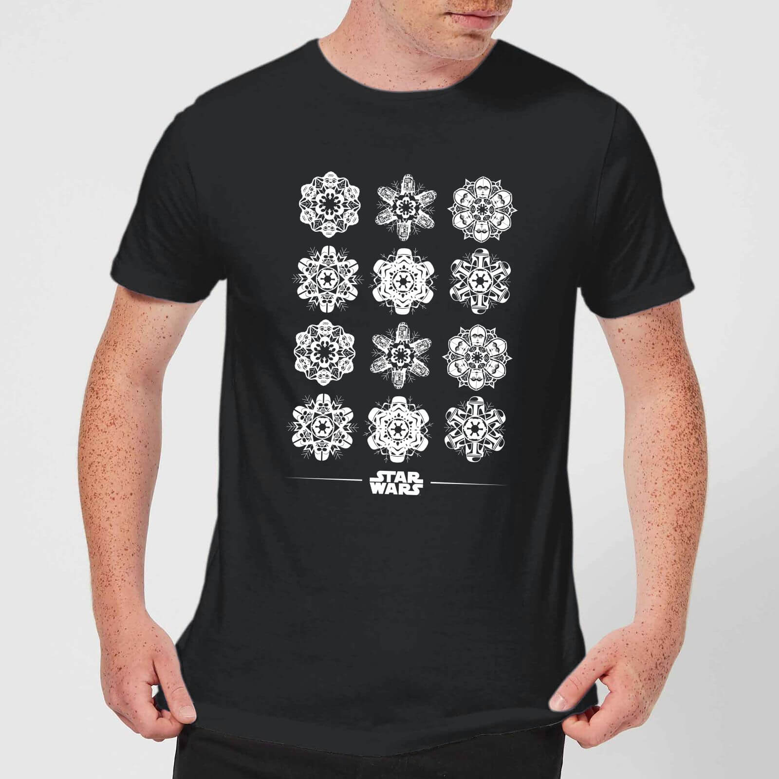 Star Wars Snowflake Men's Christmas T-Shirt - Black - S - Black