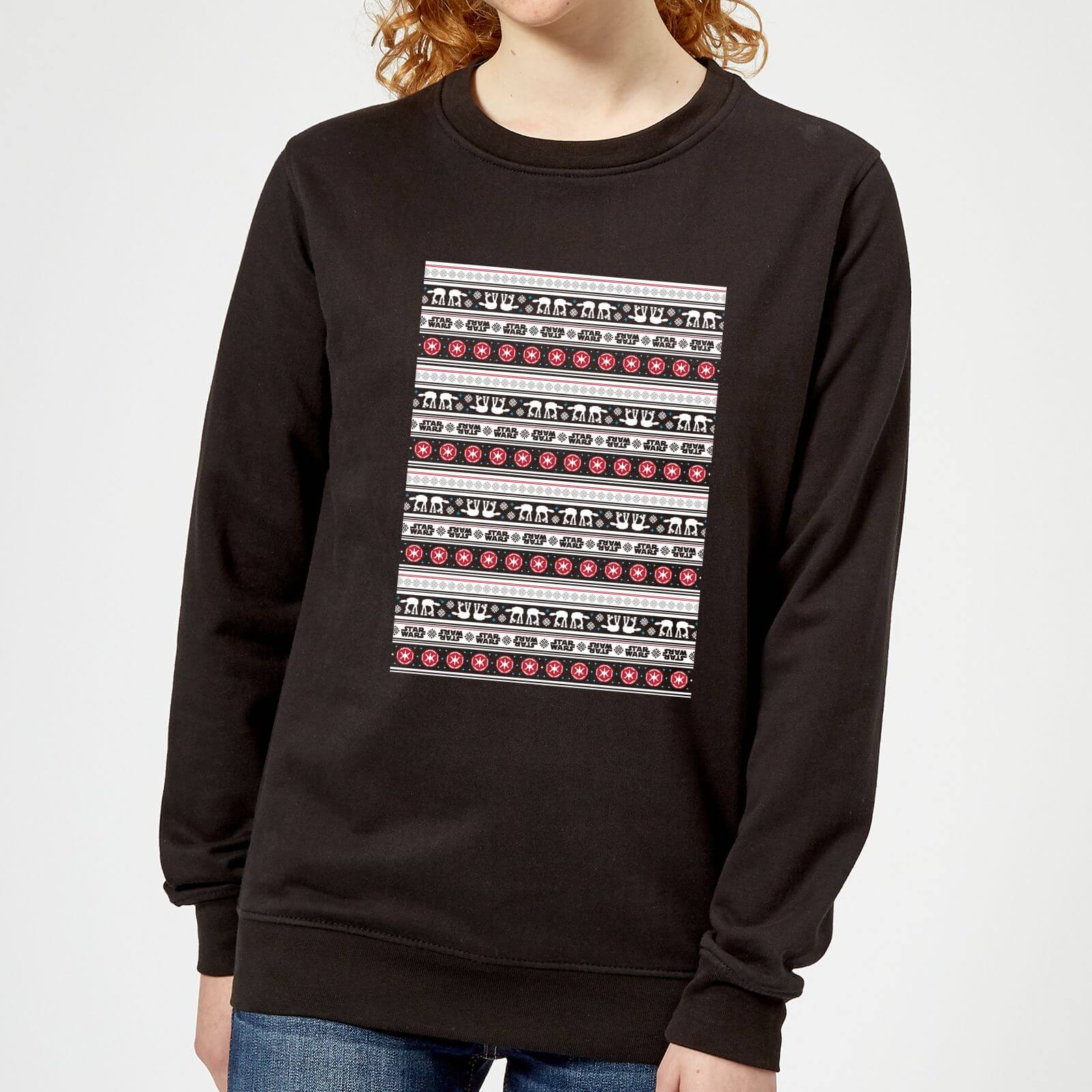 Star Wars AT-AT Pattern Women's Christmas Jumper - Black - XL - Black