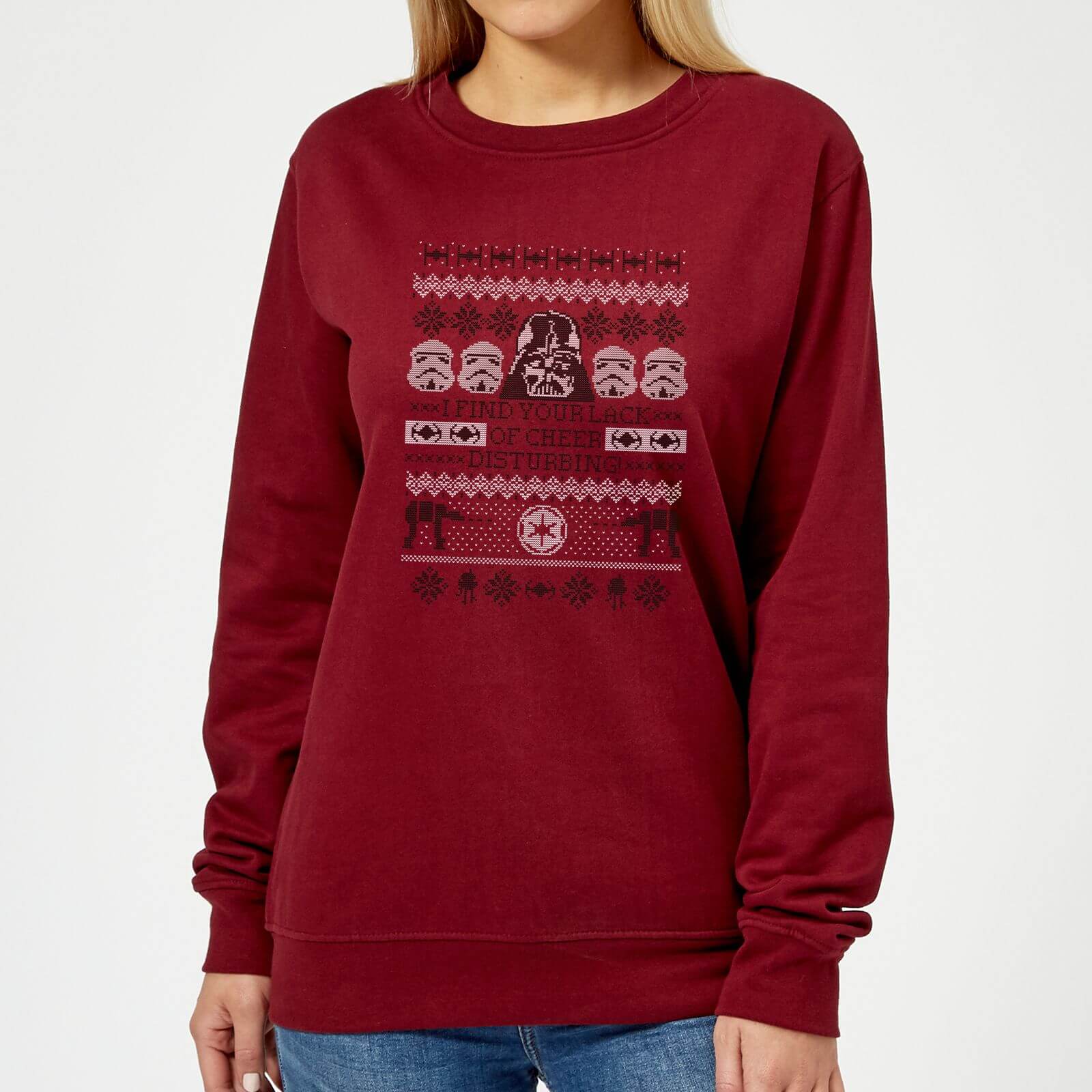 Star Wars I Find Your Lack Of Cheer Disturbing Women's Christmas Sweatshirt - Burgundy - XL