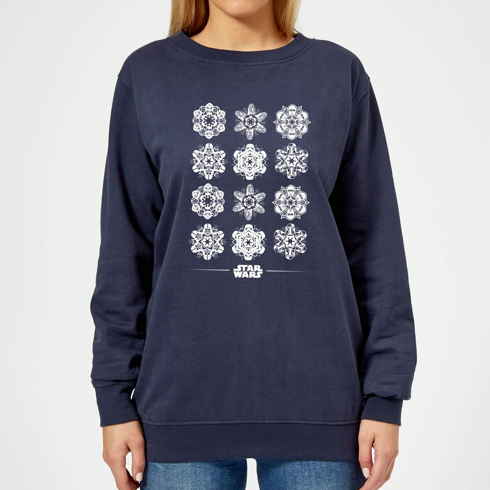 Star Wars Snowflake Women's Christmas Jumper - Navy - M