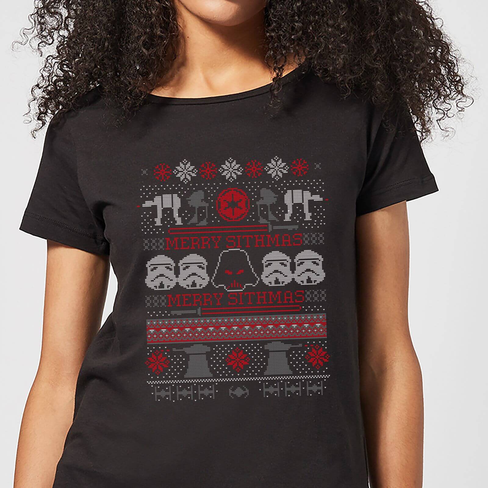 

T-Shirt Star Wars Merry Sithmas Knit Christmas- Nero - Donna - L