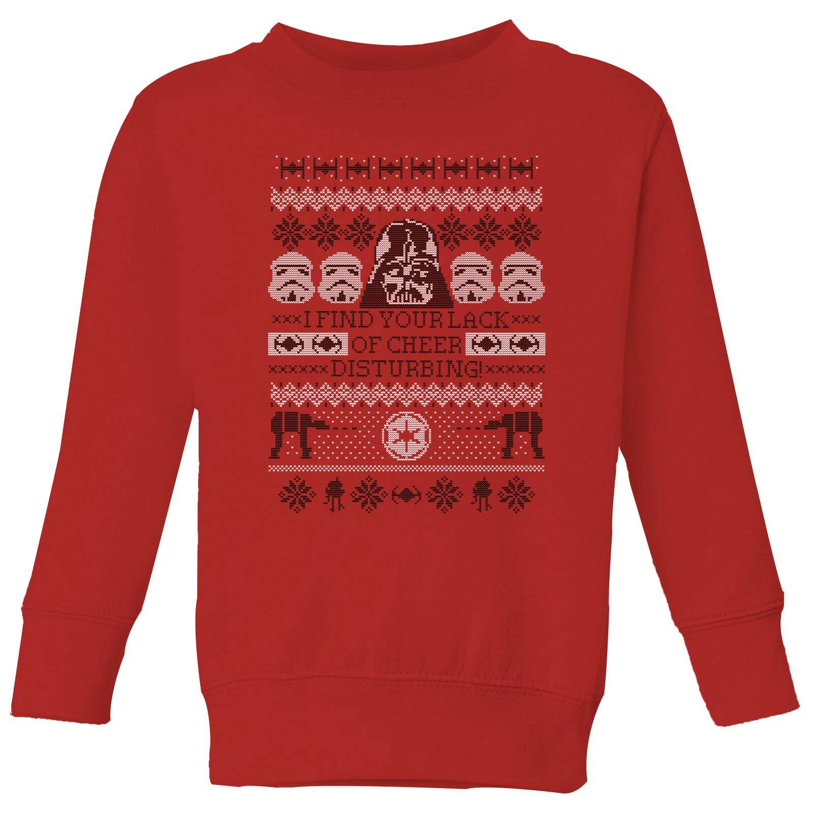Star Wars I Find Your Lack Of Cheer Disturbing Kids Christmas Sweatshirt - Red - 3-4 Years
