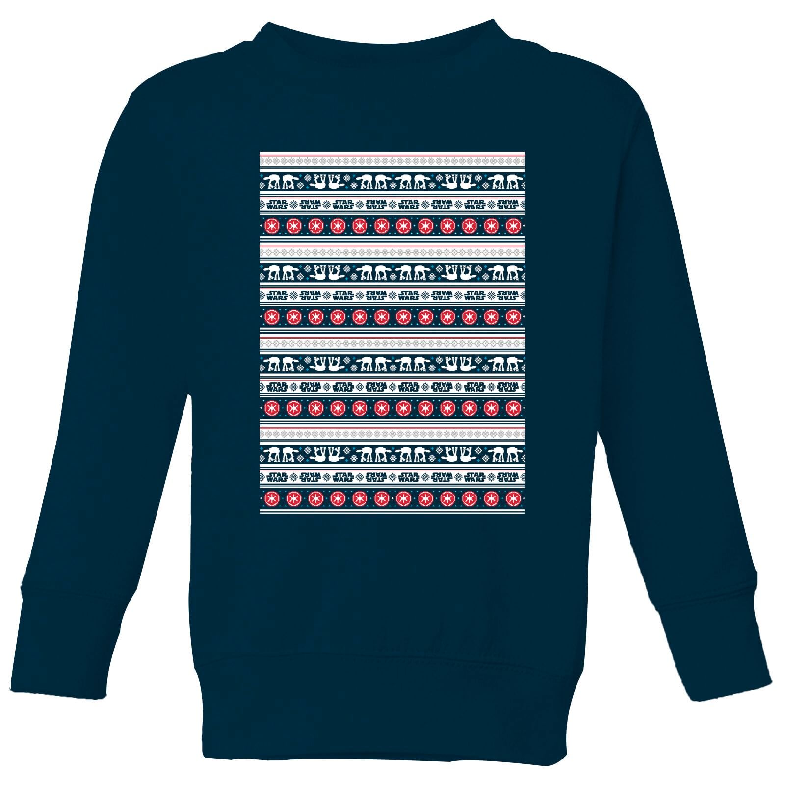 Star Wars AT-AT Pattern Kids Christmas Sweatshirt - Navy - 11-12 Years - Navy