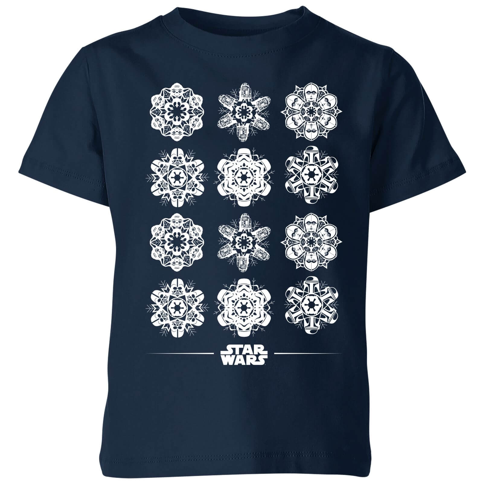 Star Wars Snowflake Kids Christmas T-Shirt - Navy - 11-12 Years