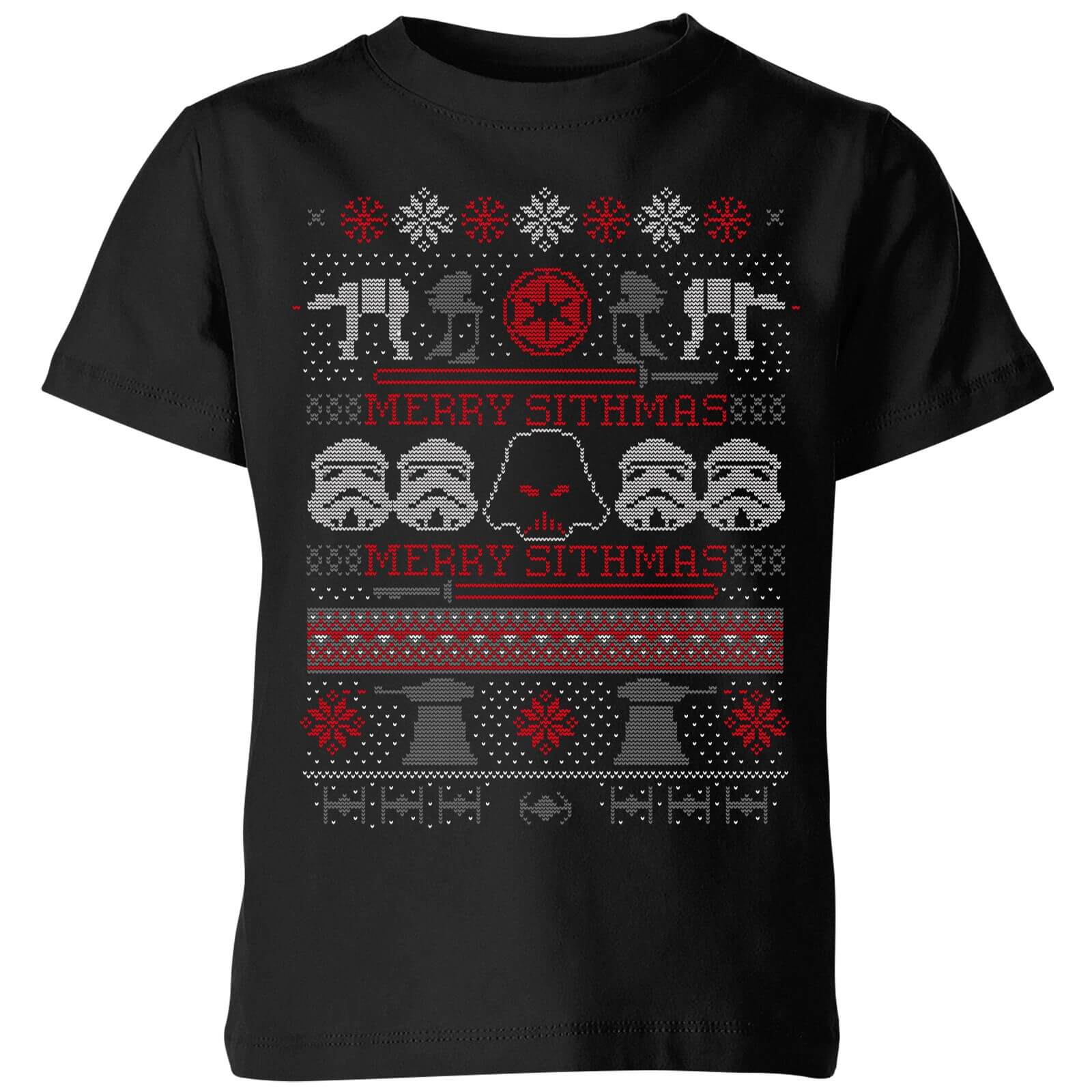 Star Wars Merry Sithmas Knit Kids Christmas T-Shirt - Black - 11-12 Years