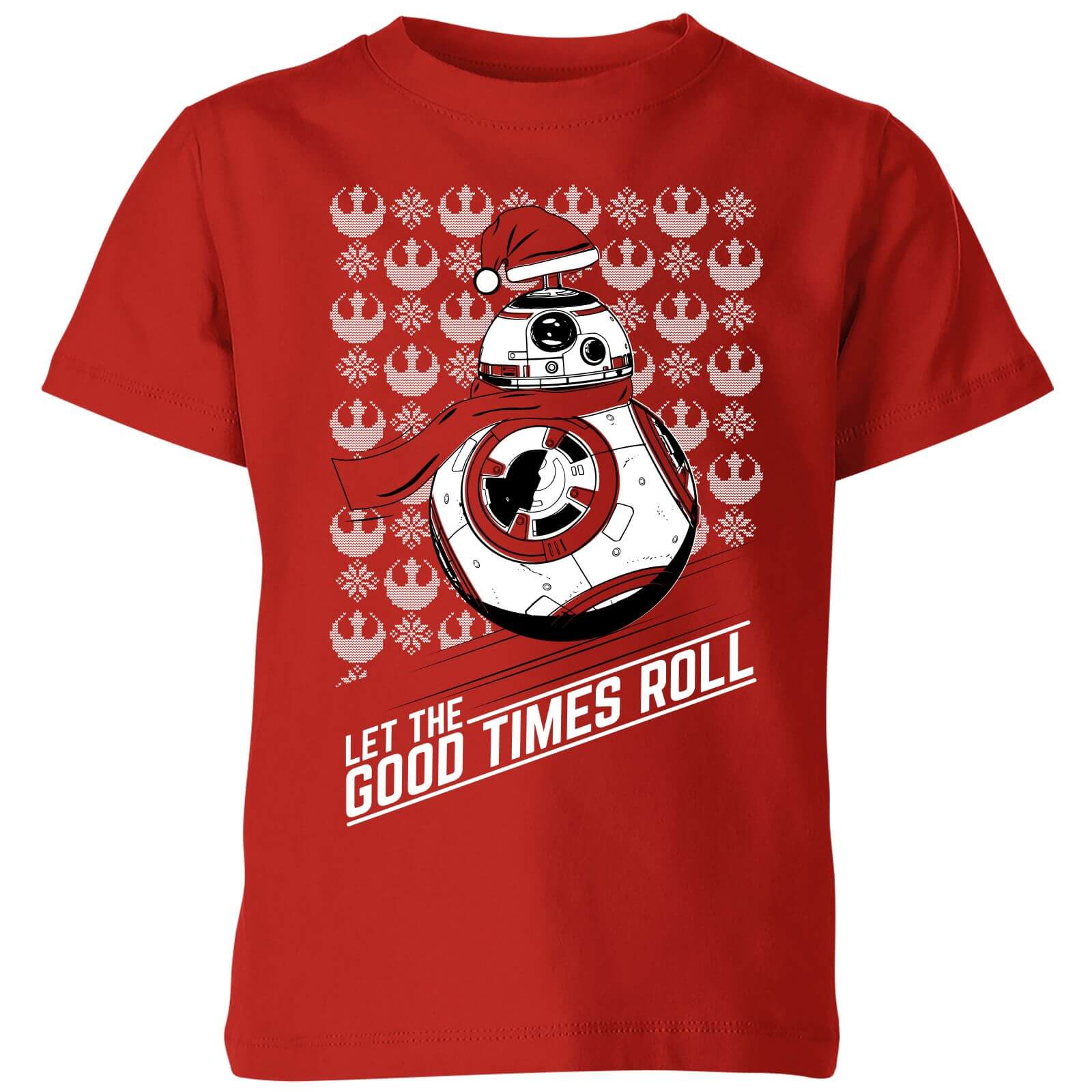 Star Wars Let The Good Times Roll Kids Christmas T-Shirt - Red - 9-10 Years