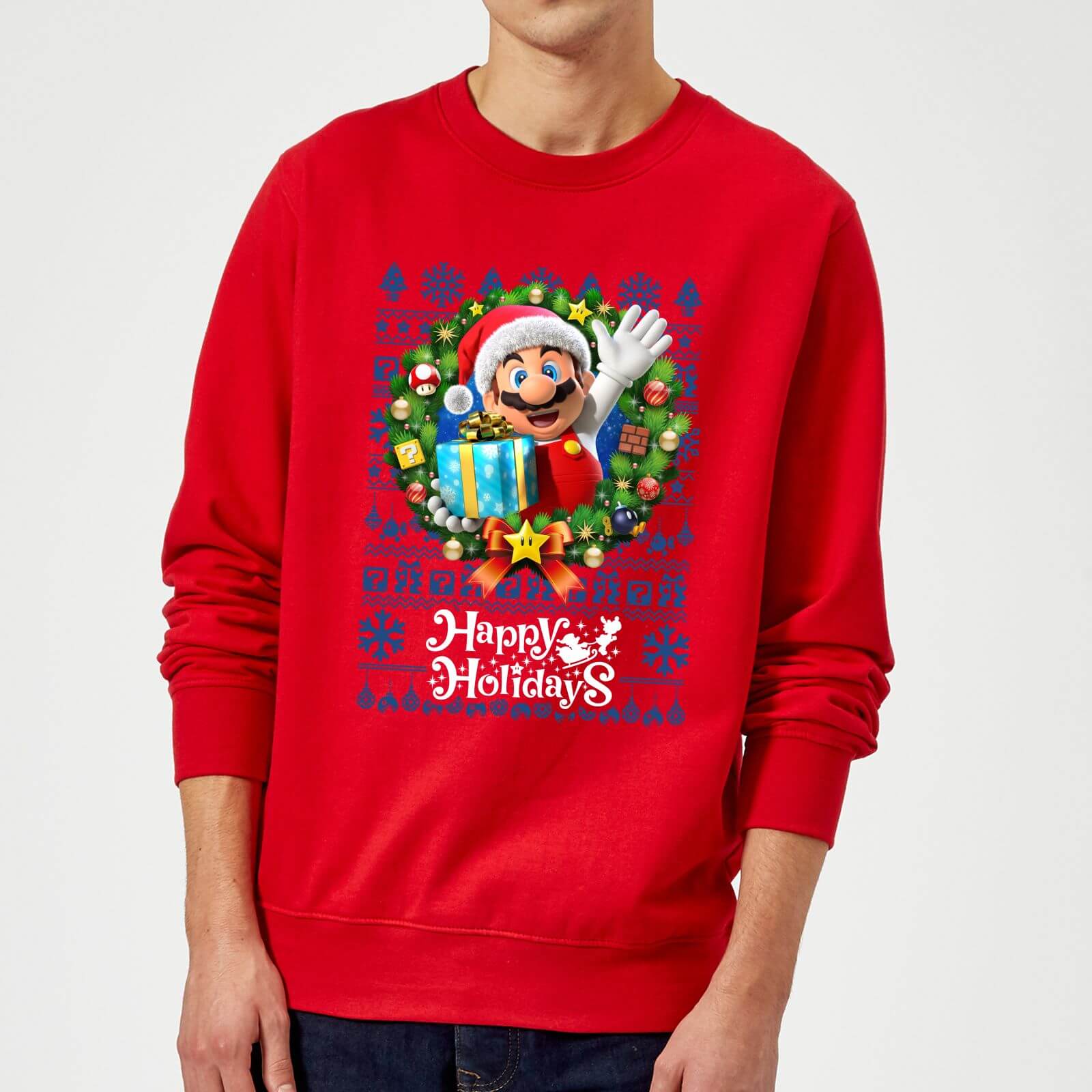 

Pull de Noël Homme Nintendo Happy Holidays Mario - Rouge - M