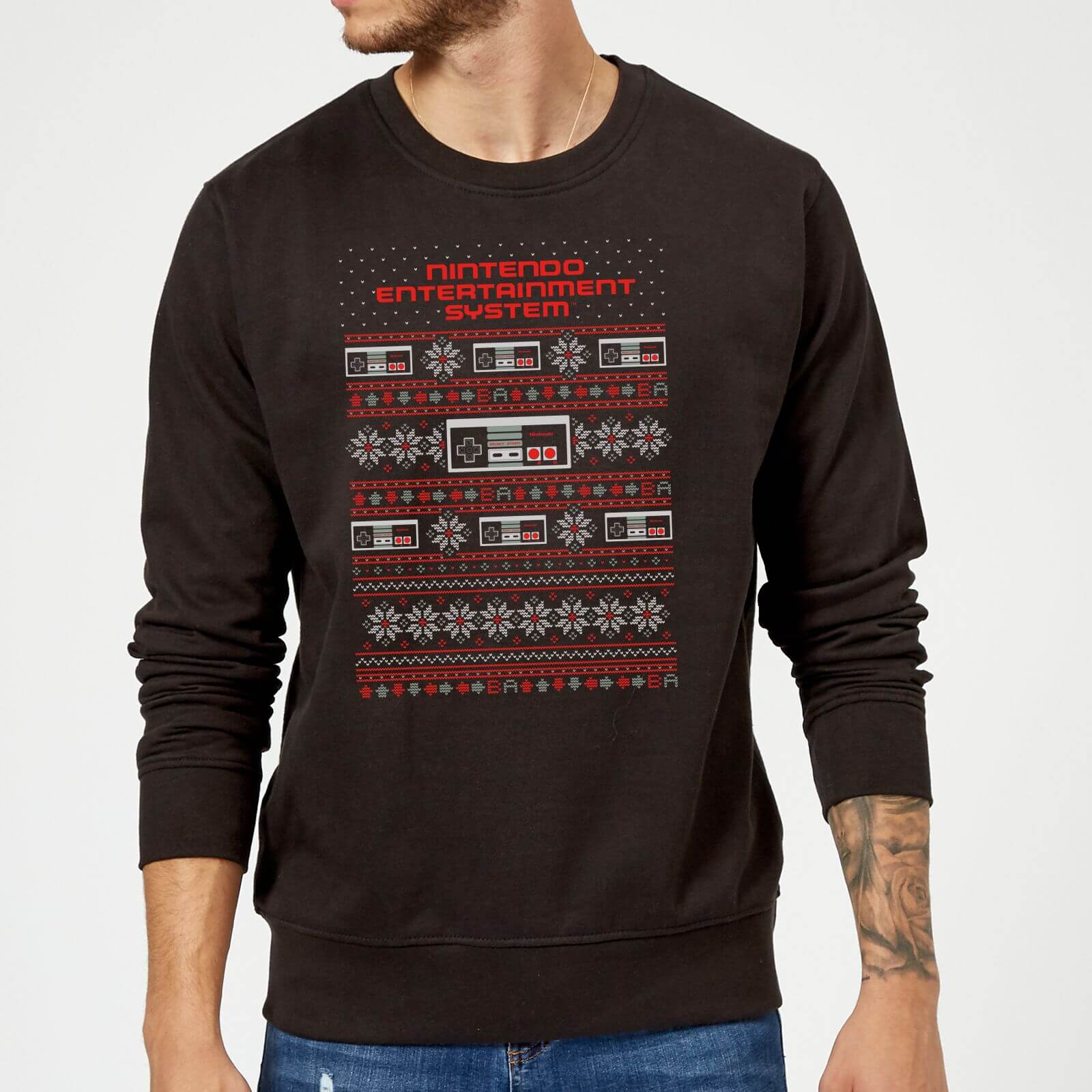 

Pull de Noël Homme Nintendo NES Motifs Festifs - Noir - 5XL