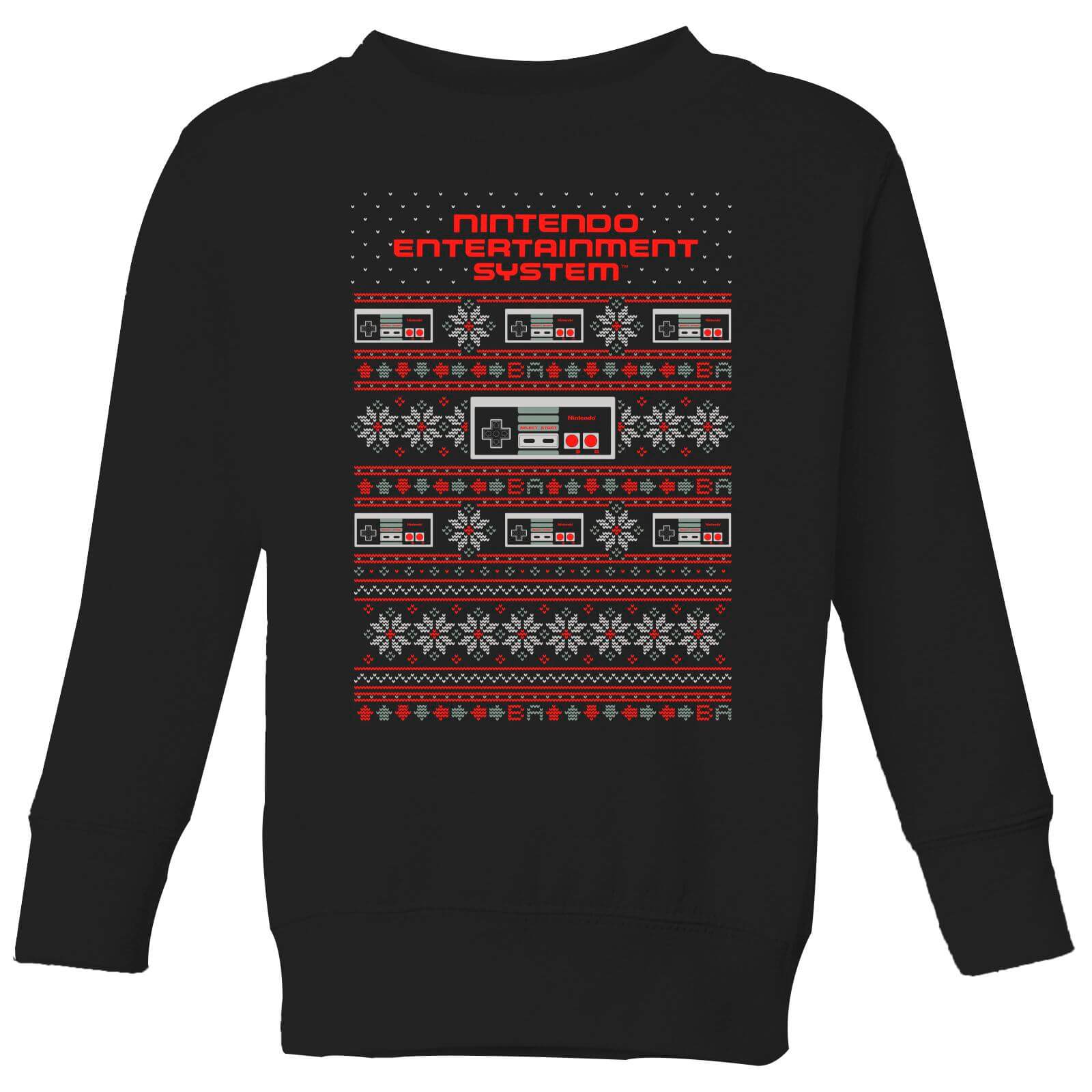 Pull de Noël Enfant Nintendo NES Motifs Festifs - Noir - 11-12 ans - Noir
