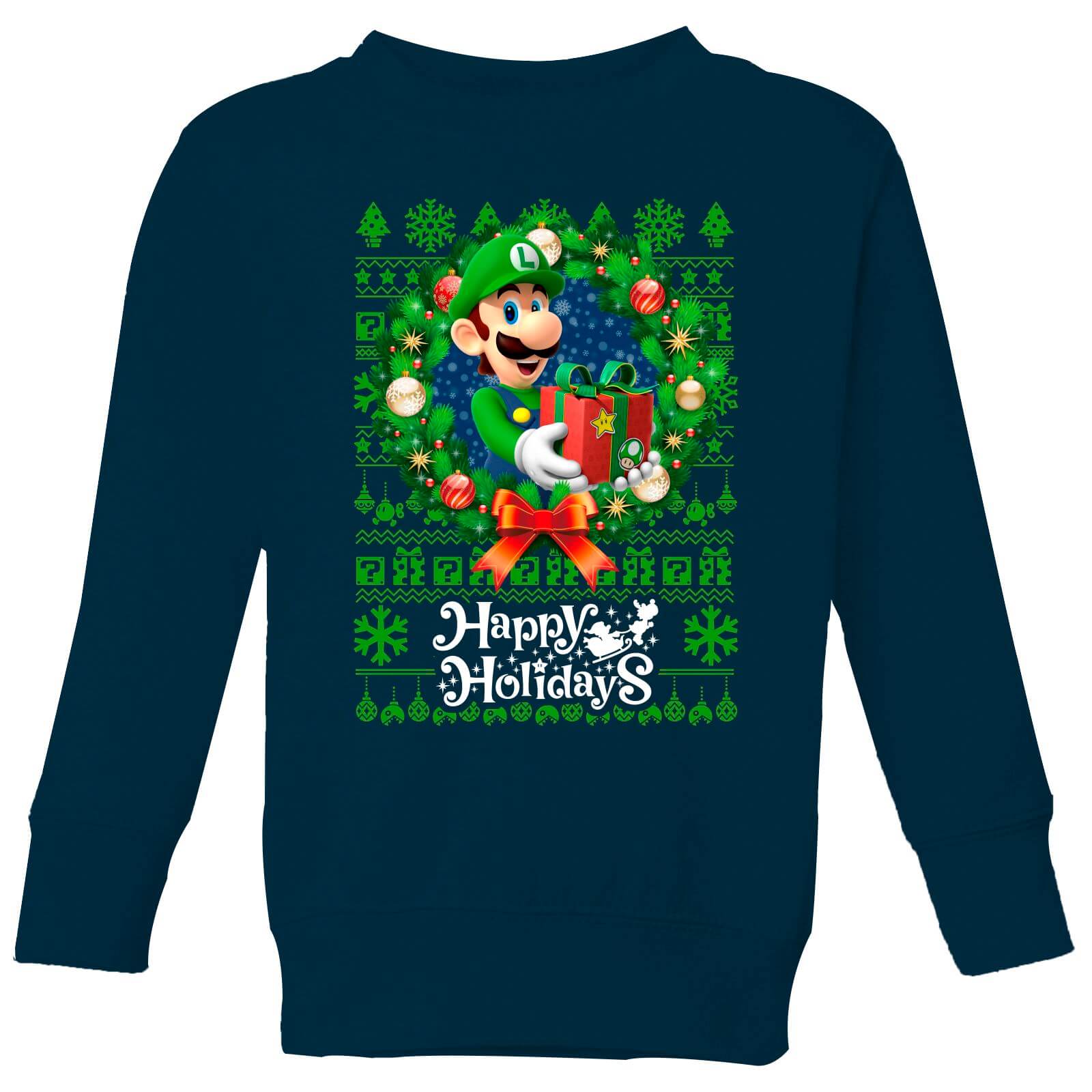 

Pull de Noël Enfant Nintendo Happy Holidays Luigi - Bleu Marine - 9-10 ans