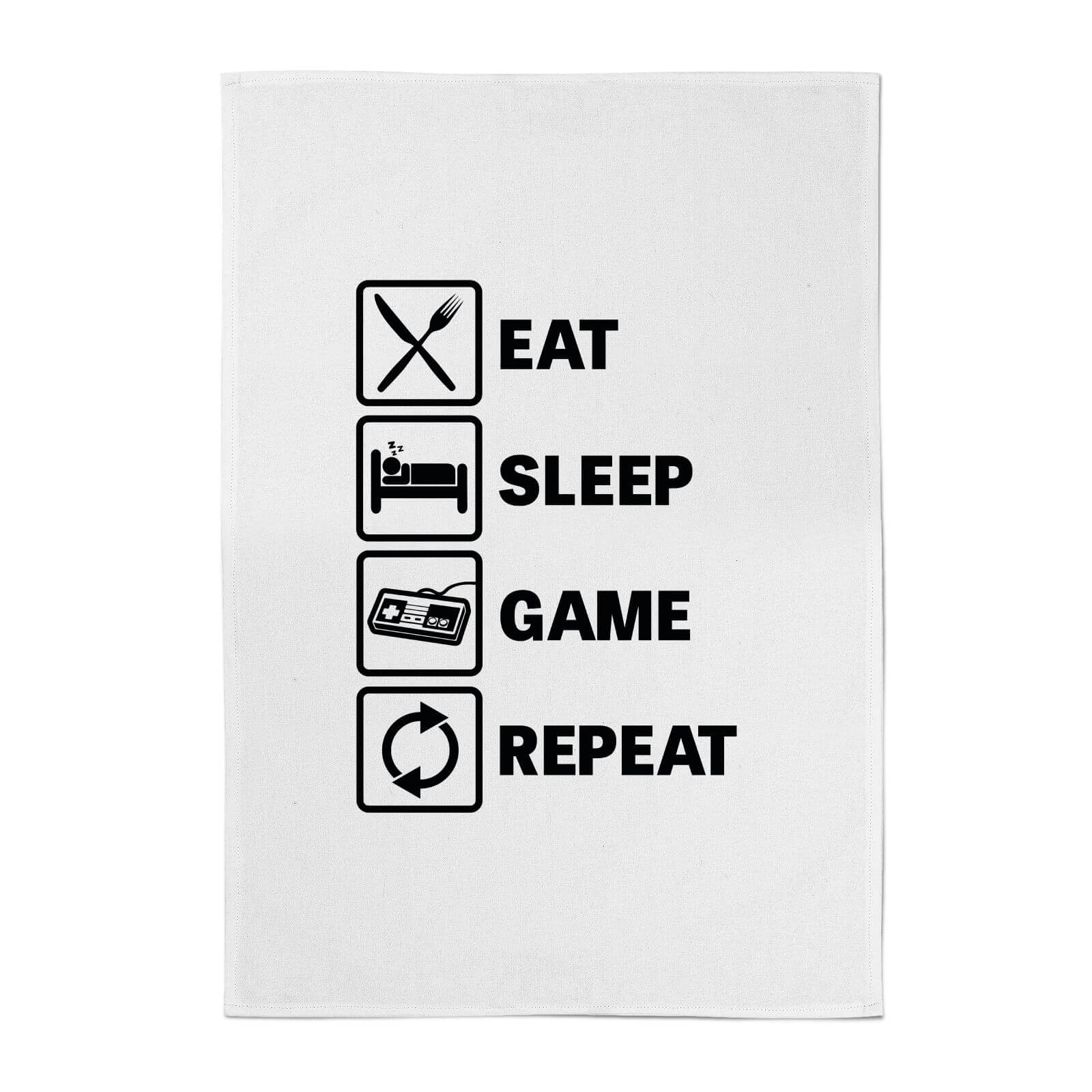 Eat Sleep Game Repeat Cotton Tea Towel