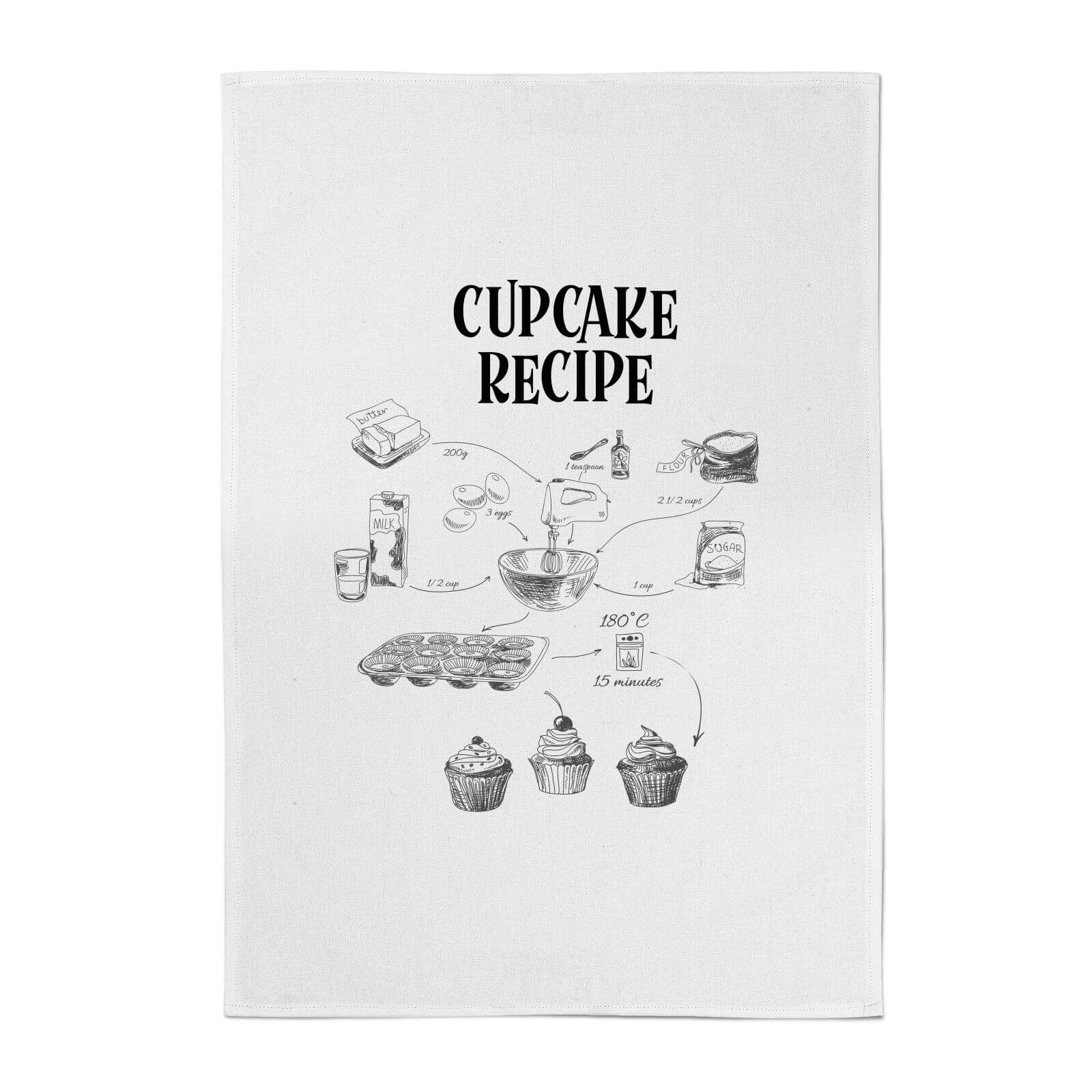 Cupcake Recipe Cotton Tea Towel
