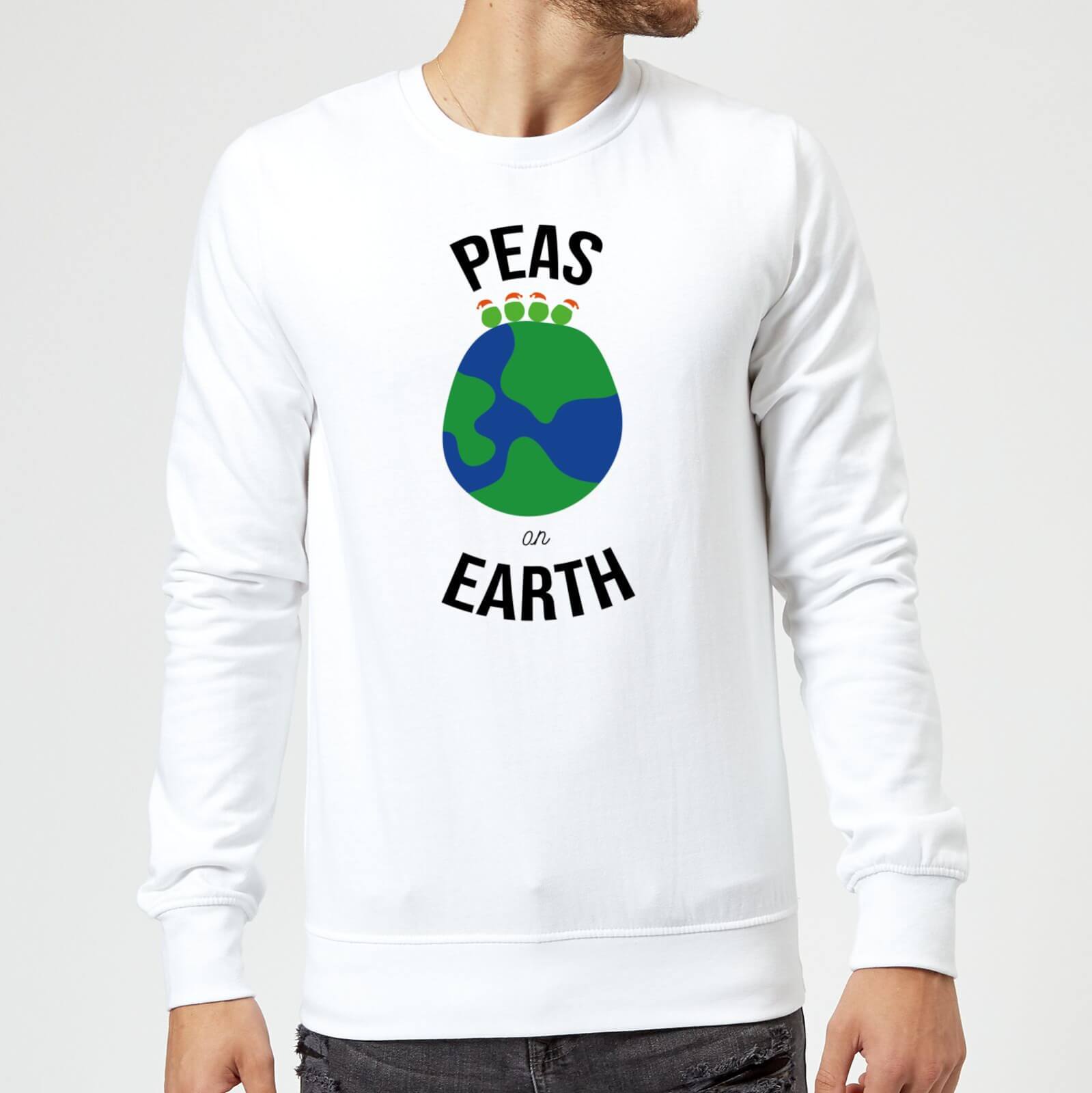 Peas On Earth Christmas Sweatshirt - White - M - White