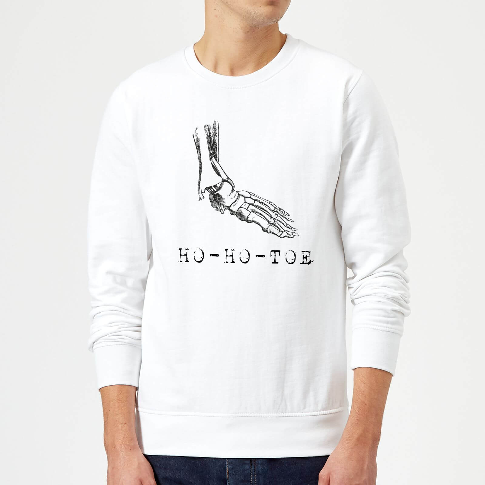 Ho-Ho-Toe Christmas Sweatshirt - White - L - White