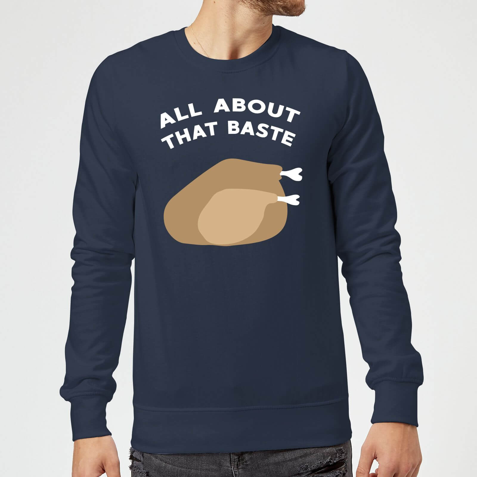 All About That Baste Christmas Sweatshirt - Navy - 4XL