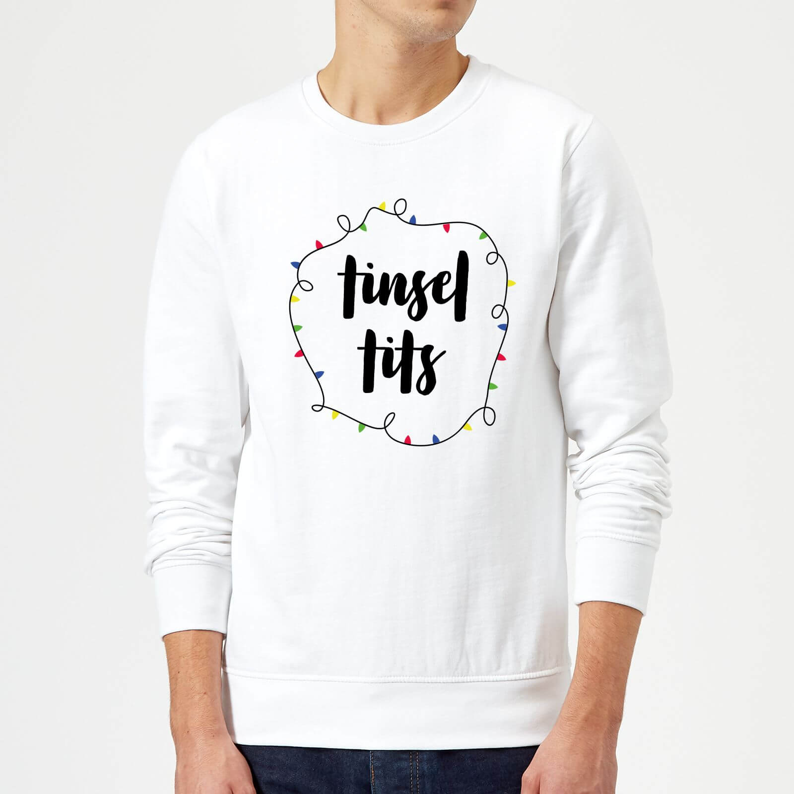 Tinsel T**s Christmas Sweatshirt - White - M - White