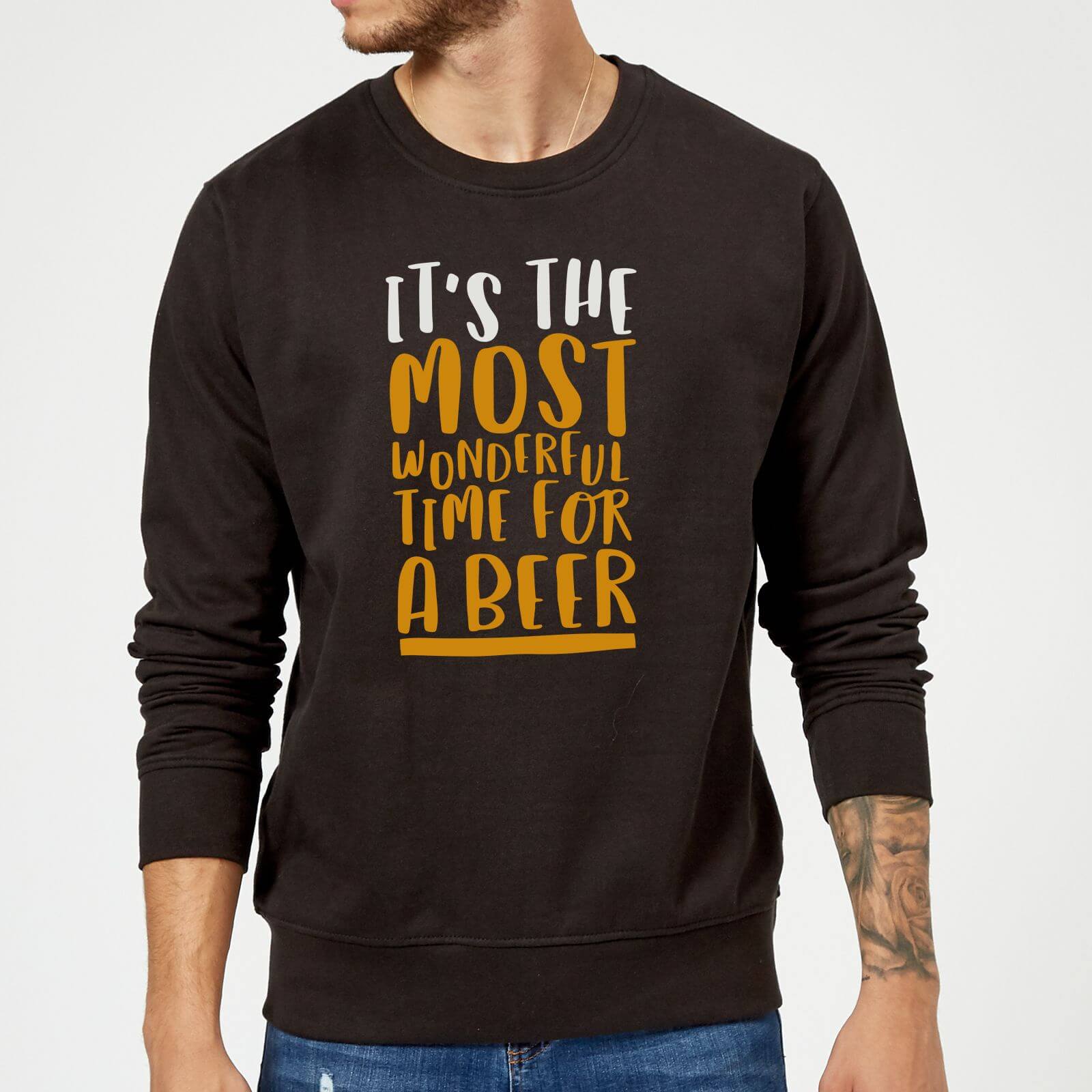 It's The Most Wonderful Time for A Beer Christmas Sweatshirt - Black - L
