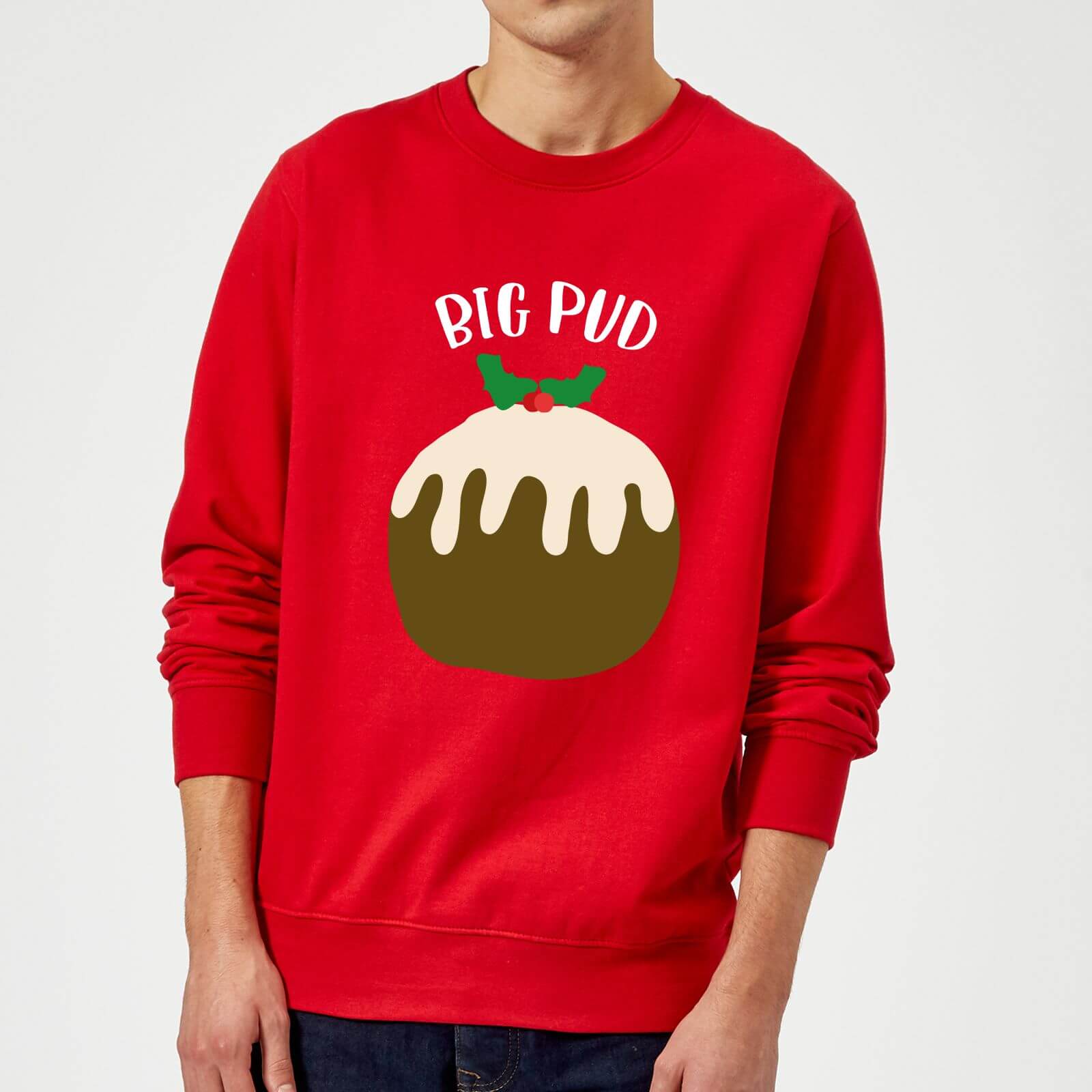 Big Pud Christmas Sweatshirt - Red - M