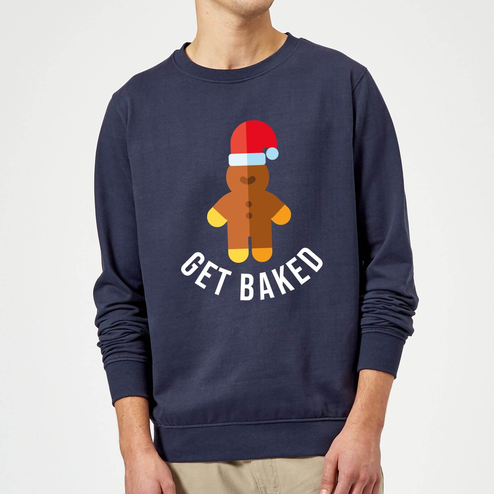 Get Baked Christmas Sweatshirt - Navy - 3XL