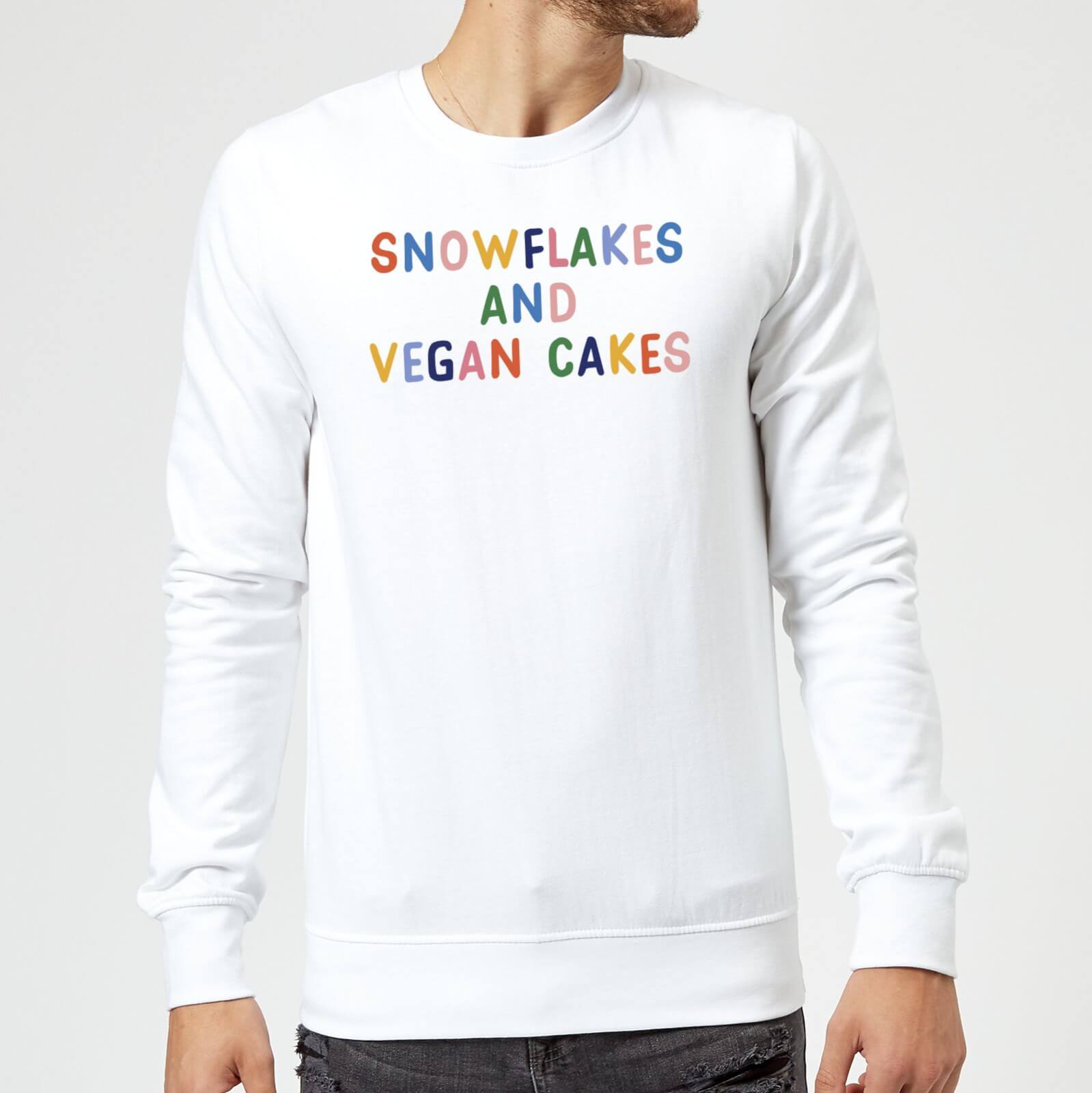 Snowflakes and Vegan Cakes Christmas Sweatshirt - White - XL