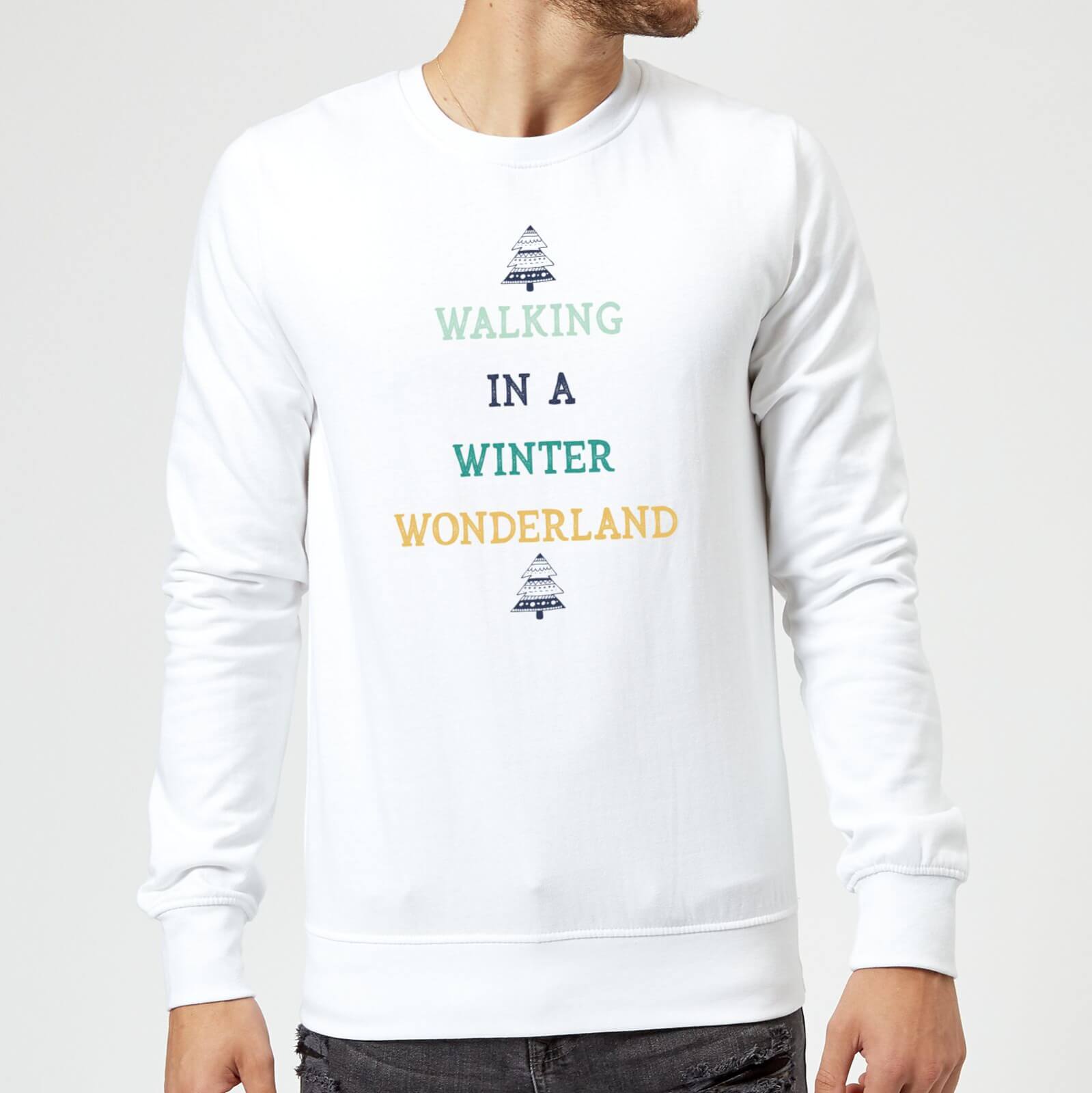 Walking In A Winter Wonderland Christmas Sweatshirt - White - S - White
