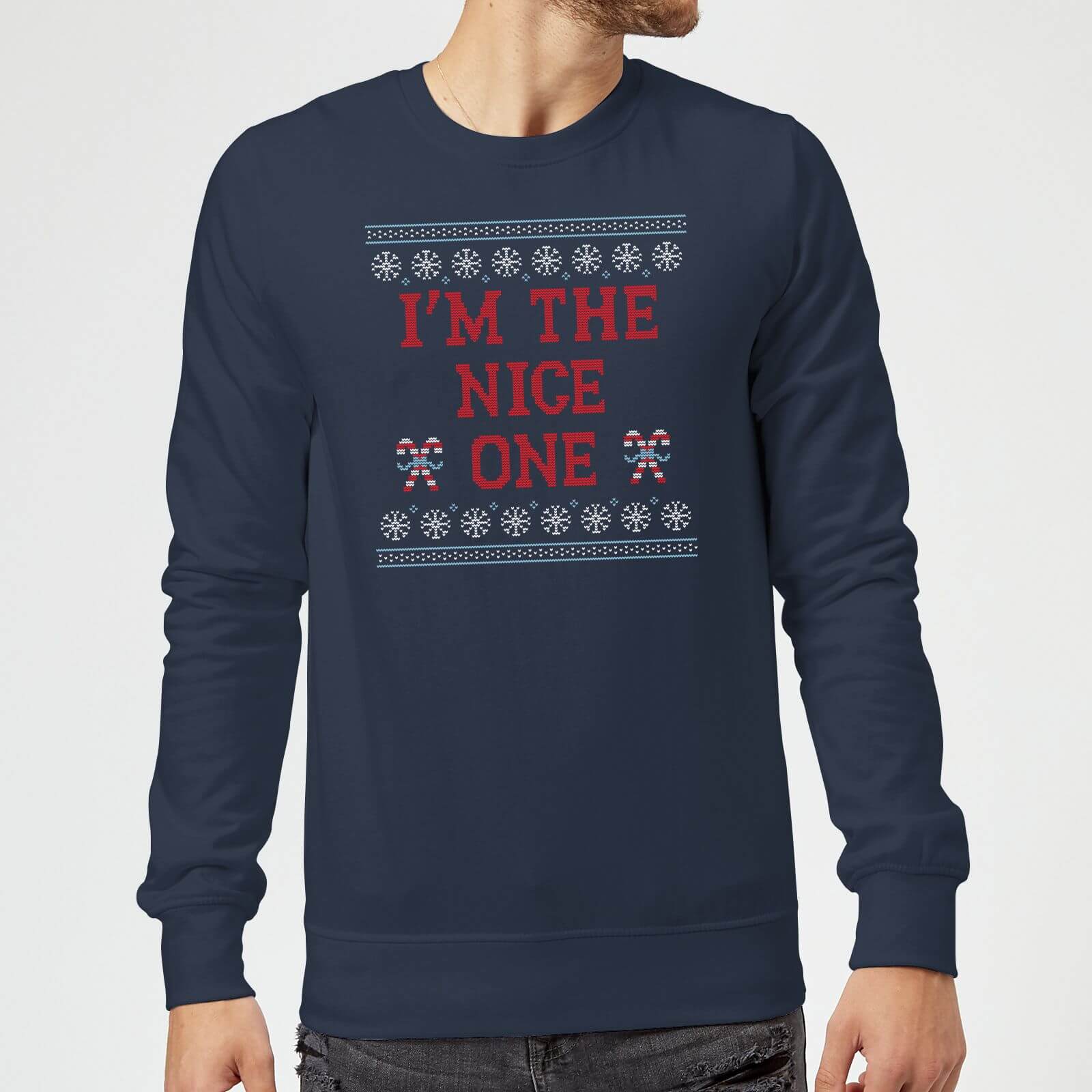 I'm The Nice One Christmas Sweatshirt - Navy - 3XL - Navy