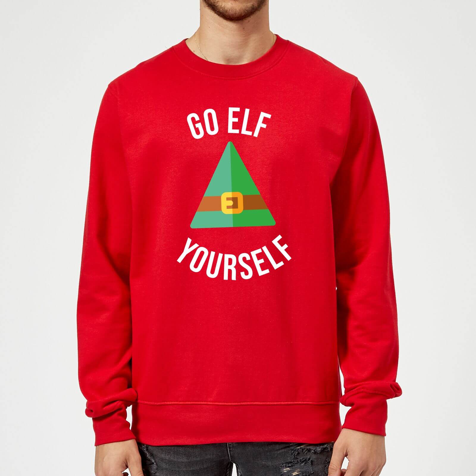 Go Elf Yourself Christmas Sweatshirt - Red - M