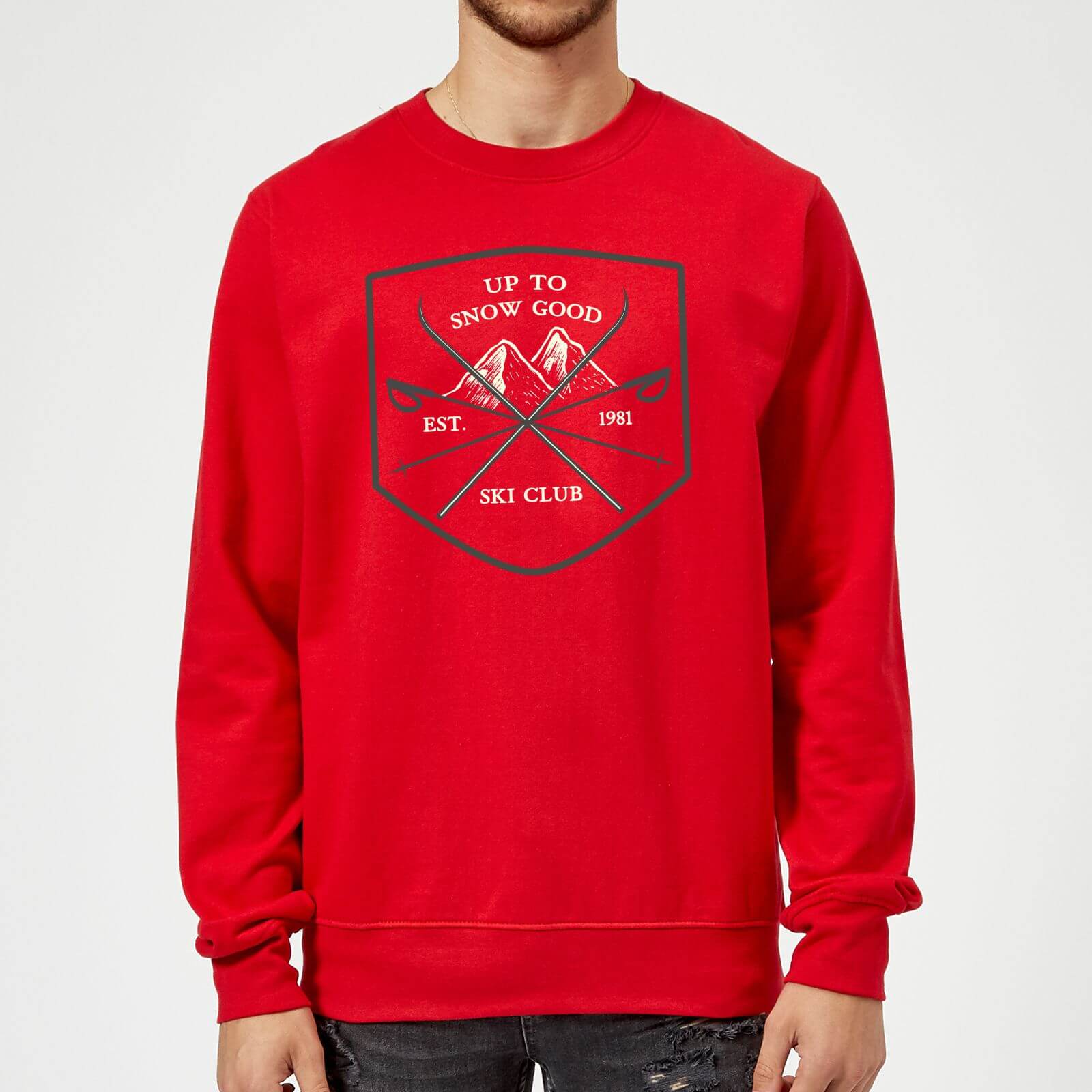 Up To Snow Good Christmas Sweatshirt - Red - M - Red