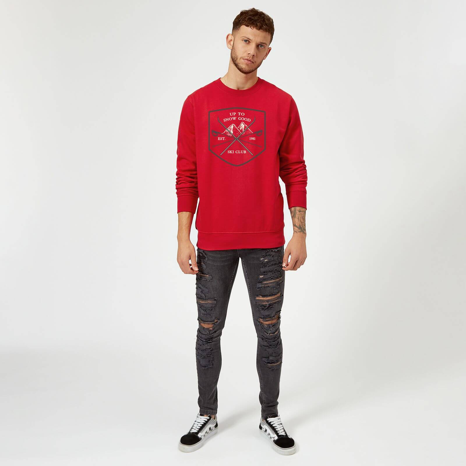 Up To Snow Good Christmas Sweatshirt - Red - M - Red