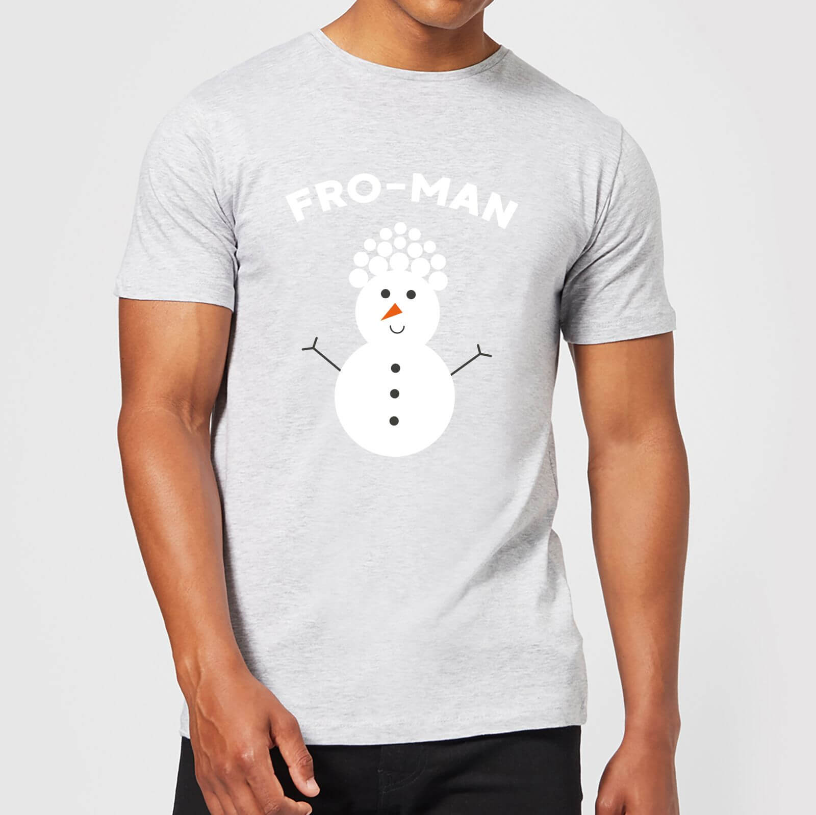 Fro-Man Men's Christmas T-Shirt - Grey - XS - Grey