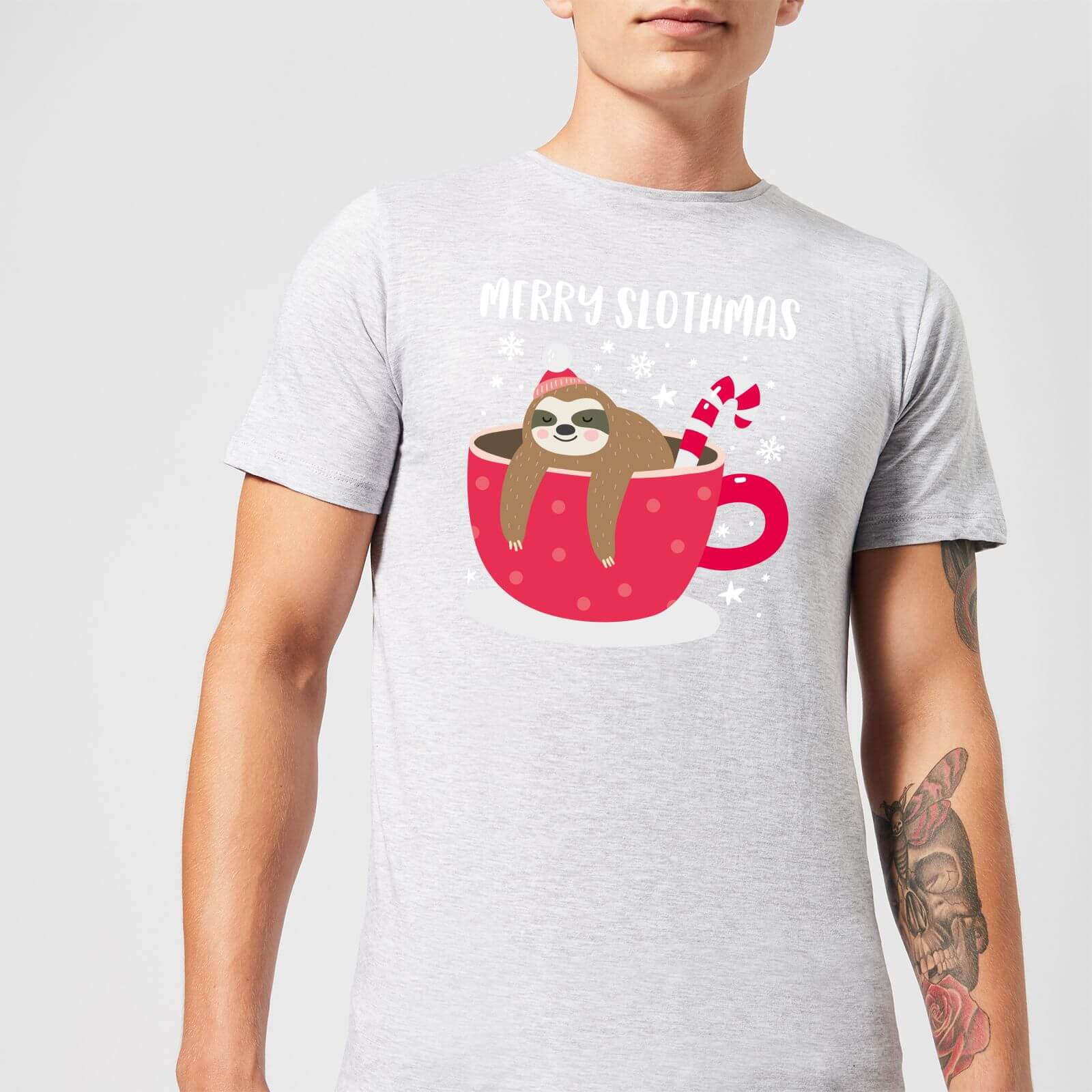 Merry Slothmas Men's Christmas T-Shirt - Grey - XS - Grey