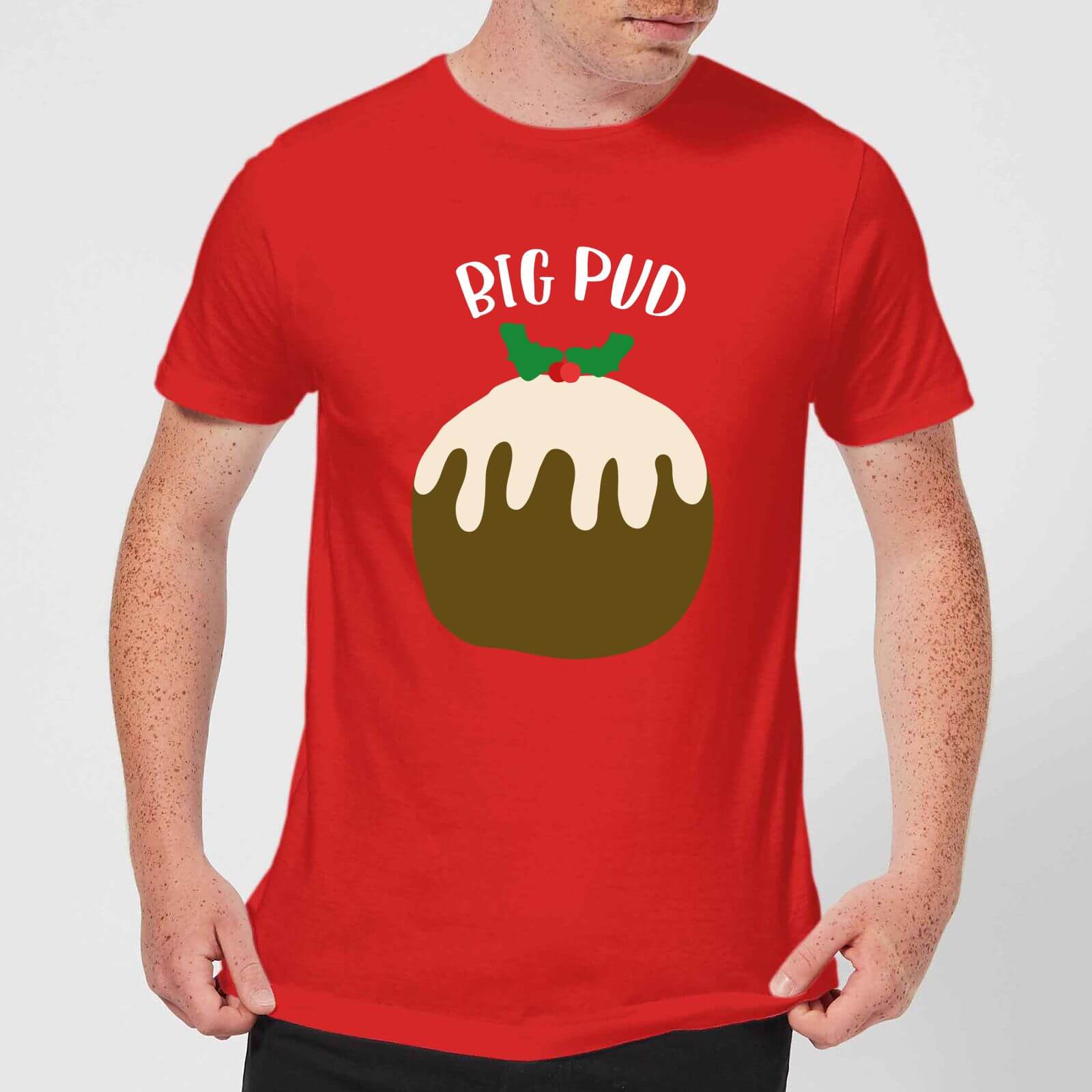 Big Pud Men's Christmas T-Shirt - Red - XS - Red