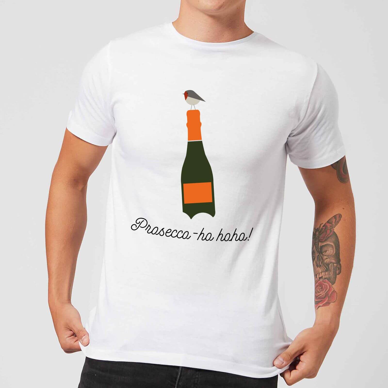 Prosecco-ho-ho Men's Christmas T-Shirt - White - XXL - White