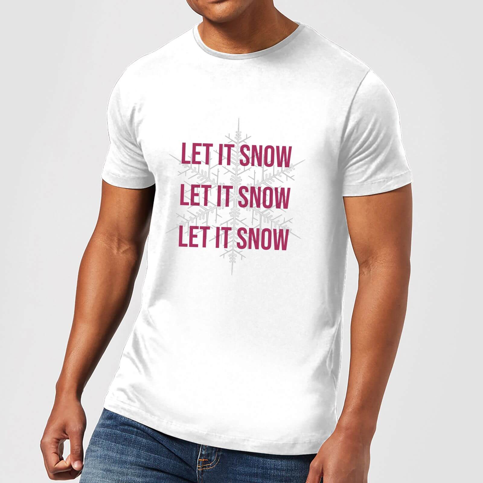 Let It Snow Men's Christmas T-Shirt - White - XS - White