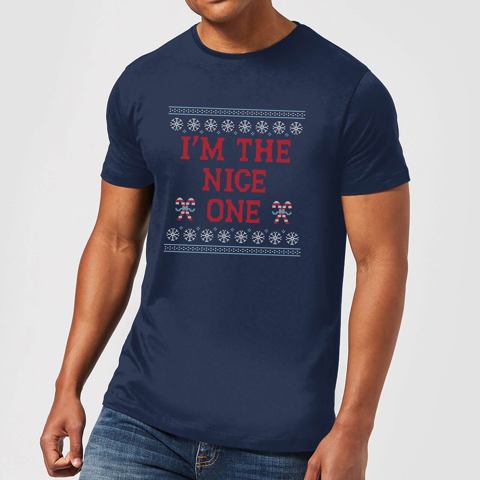 I'm The Nice One Men's Christmas T-Shirt - Navy - XL - Navy