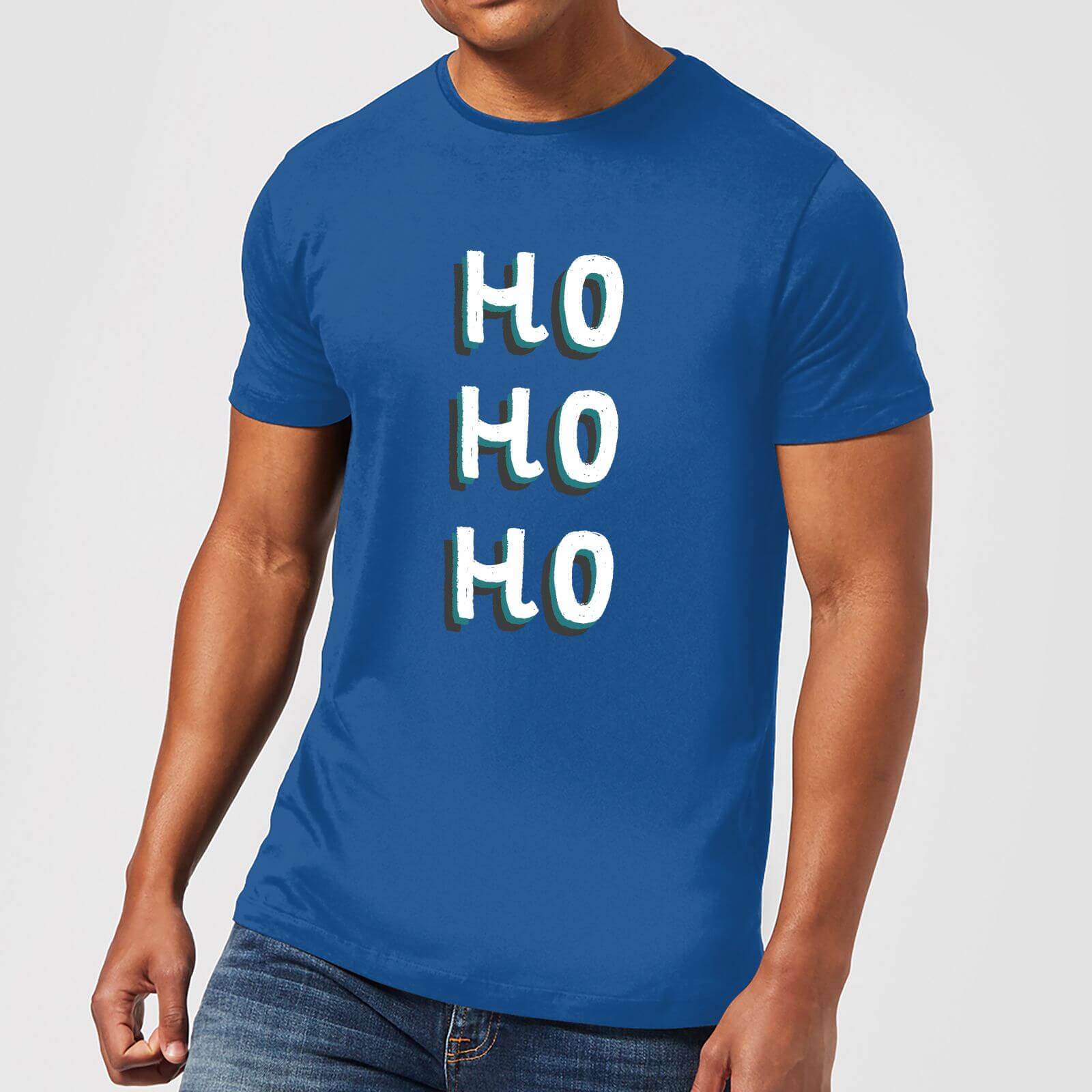 Ho Ho Ho Men's Christmas T-Shirt - Royal Blue - S - royal blue