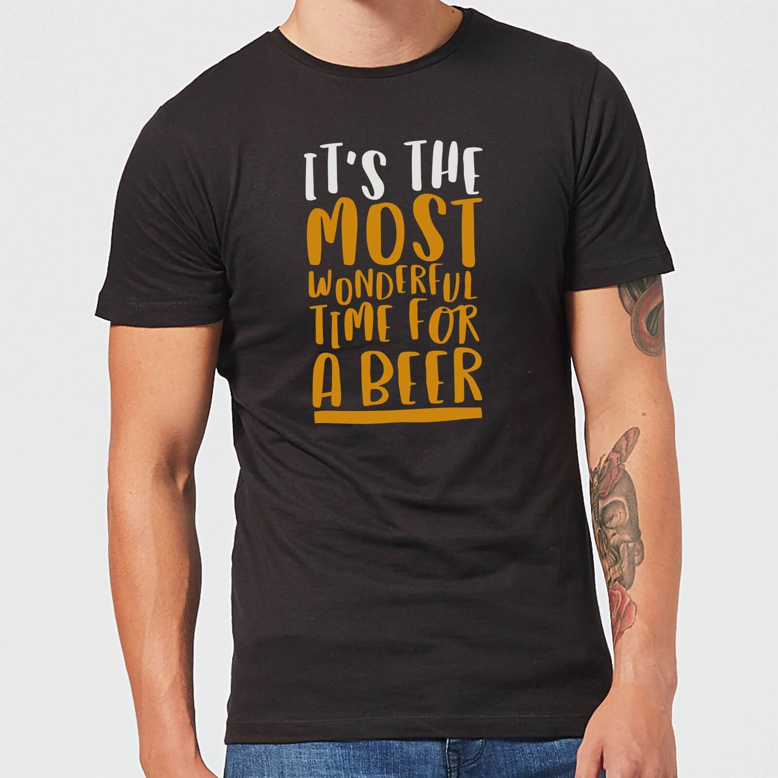 It's The Most Wonderful Time for A Beer Men's Christmas T-Shirt - Black - XS