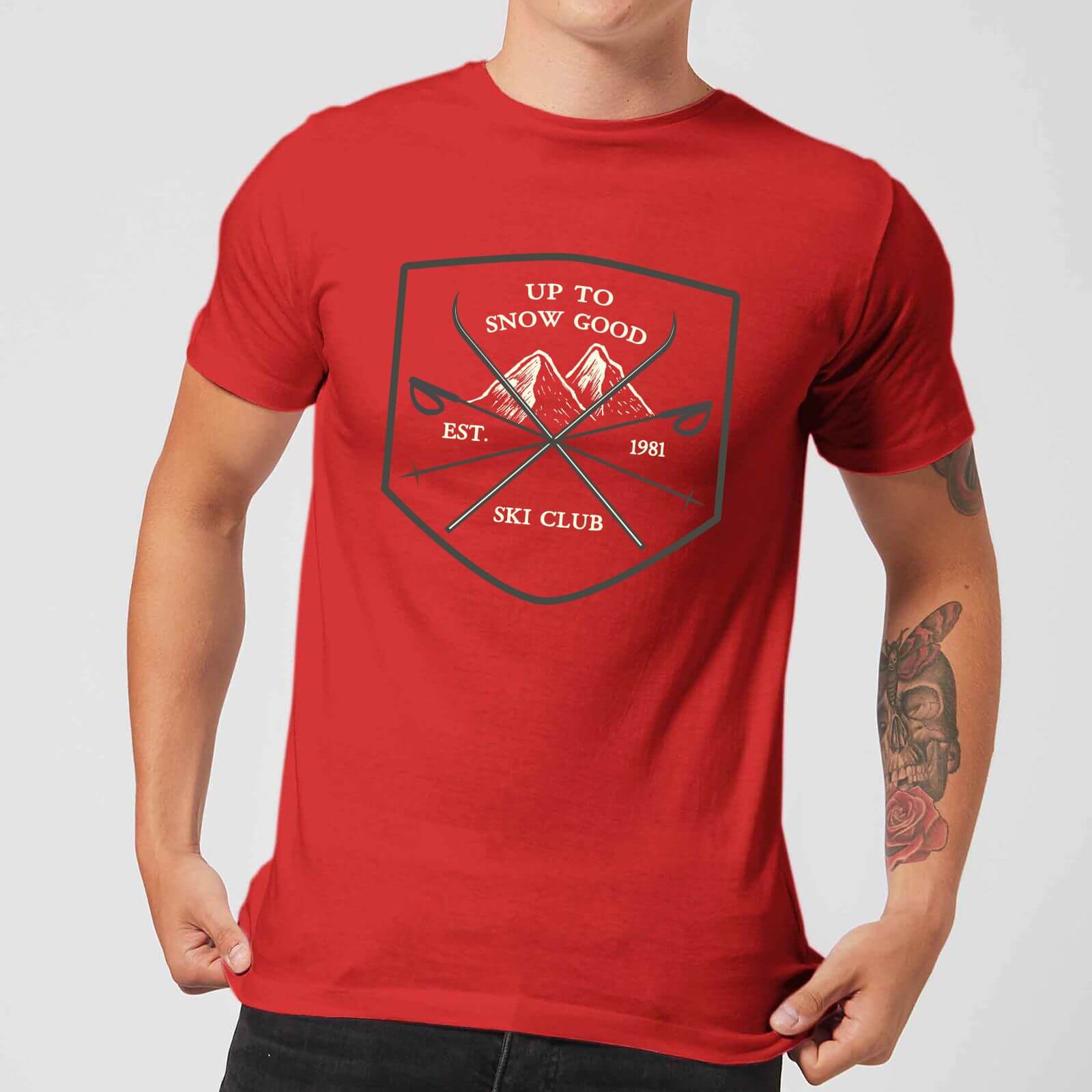 Up To Snow Good Men's Christmas T-Shirt - Red - L - Red