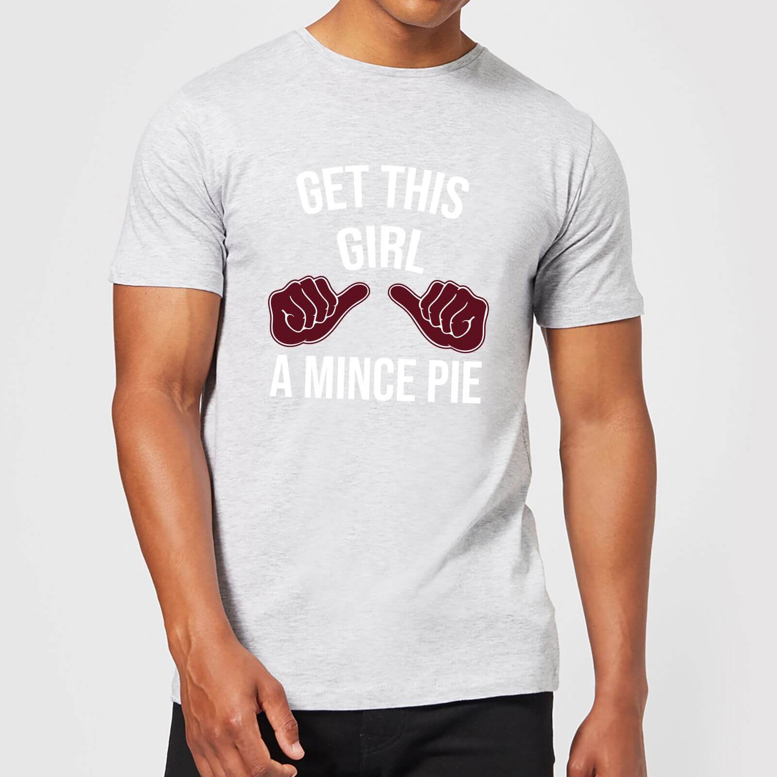 Get This Girl A Mince Pie Men's Christmas T-Shirt - Grey - M - Grey