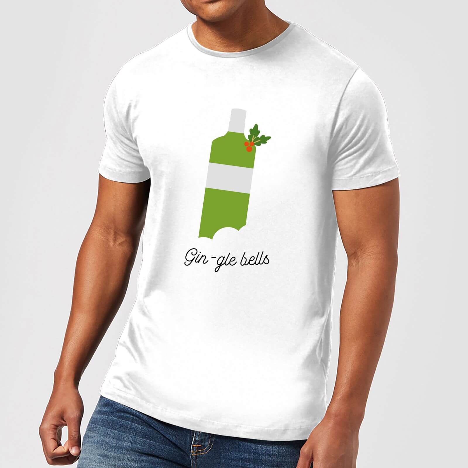 Gin-gle Bells Men's Christmas T-Shirt - White - XXL - White