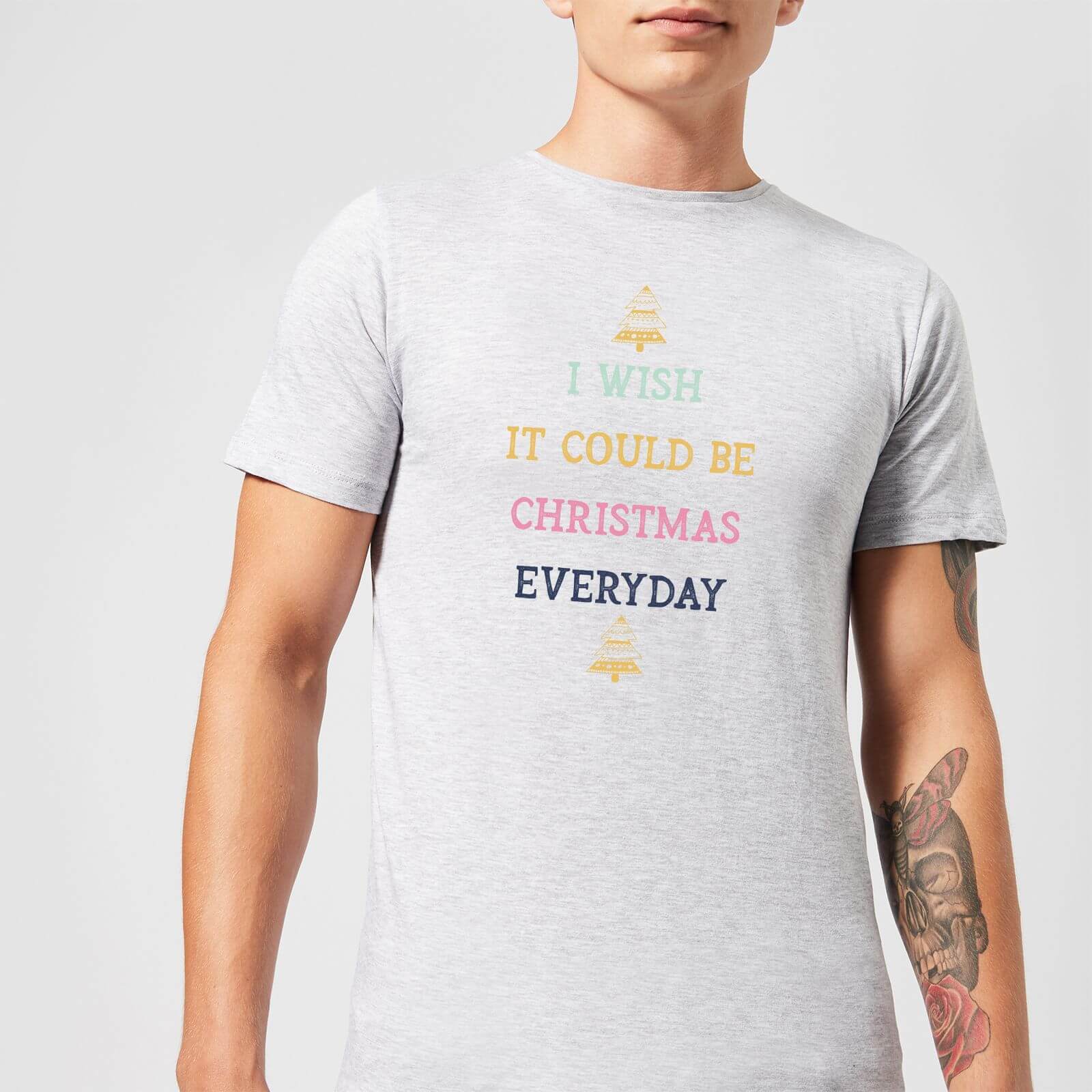I Wish It Could Be Christmas Everyday Men's Christmas T-Shirt - Grey - XS - Grey