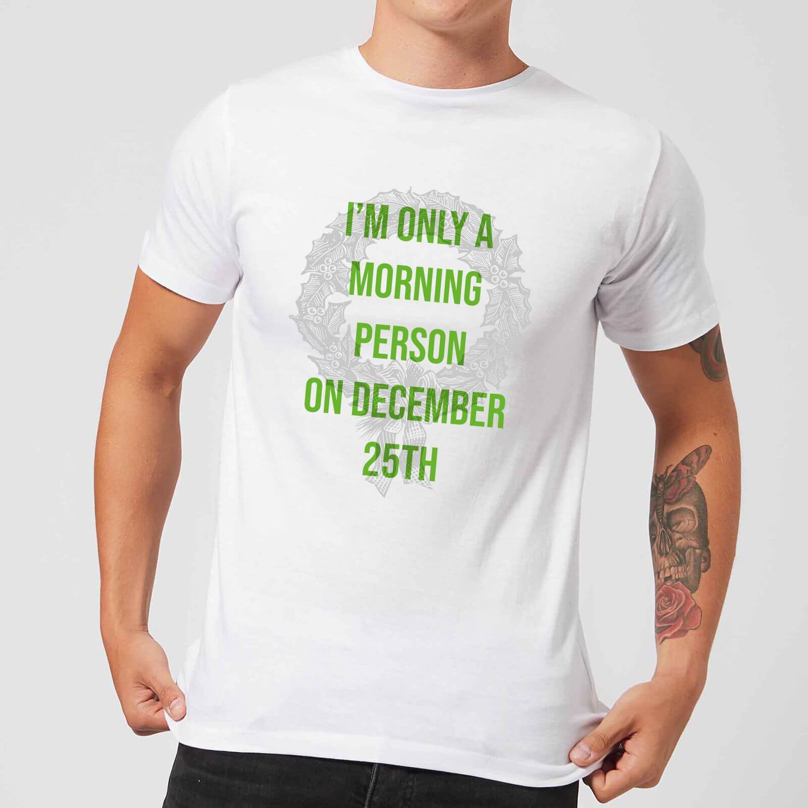 I'm Only A Morning Person On December 25th Men's Christmas T-Shirt - White - XS - White