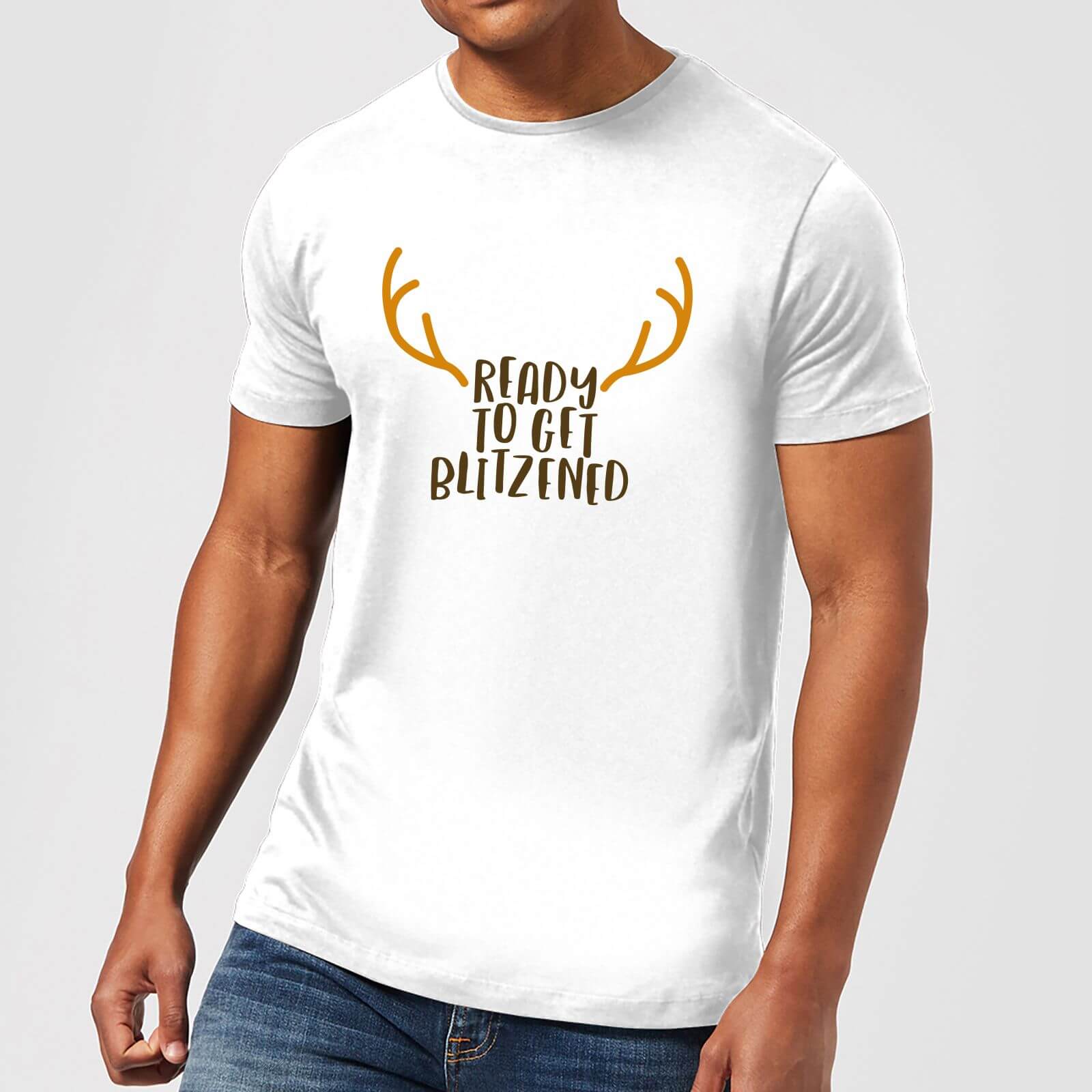 Ready To Get Blitzened Men's Christmas T-Shirt - White - XS - White